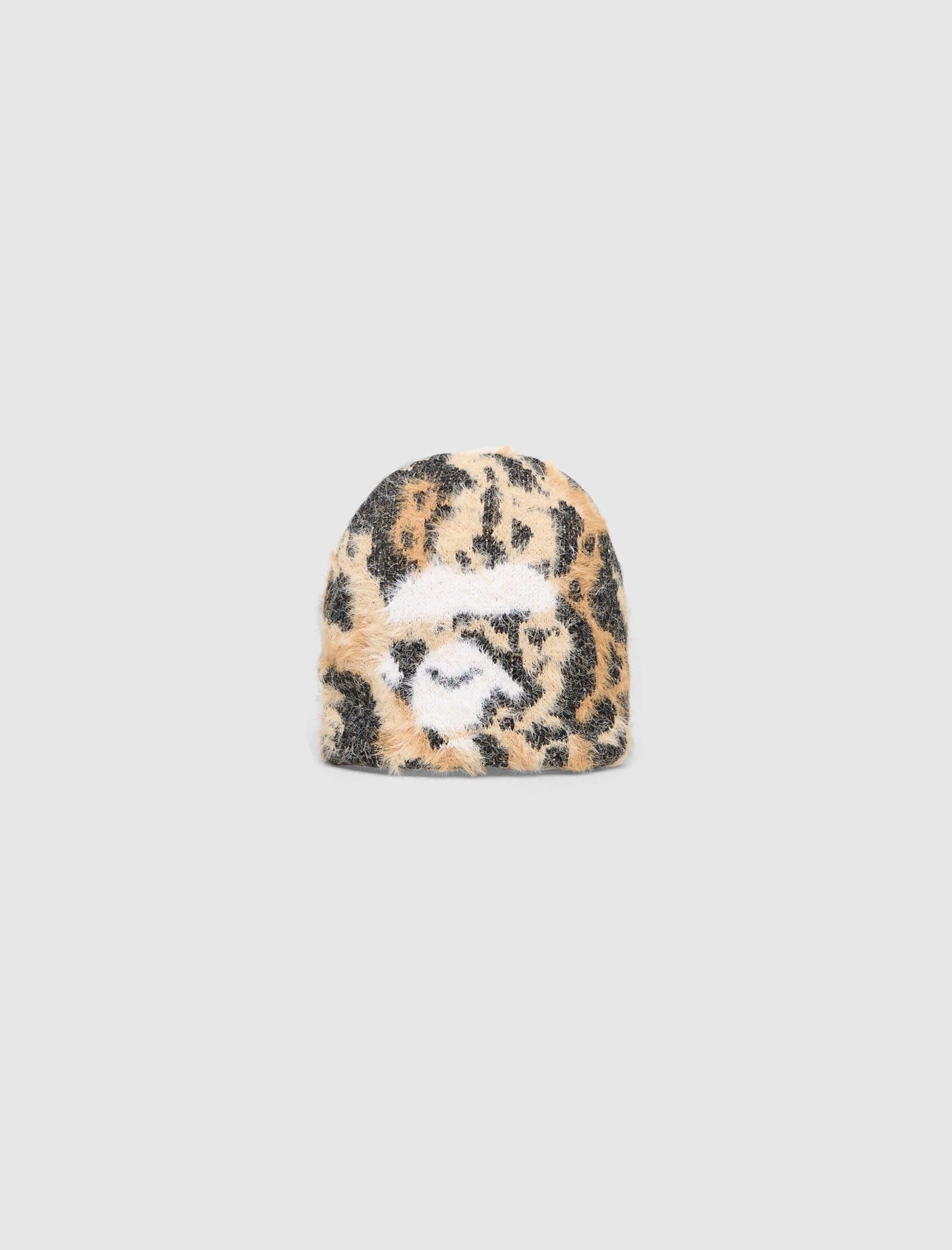 BAPE WILD LEOPARD PATTERN APE FACE KNIT CAP