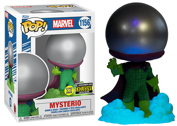 Funko Pop! Mysterio Glow in the Dark, Metallic 1156 - Entertainment Earth Exclusive Vinyl Figure in PopShield Protector