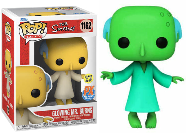 Funko Pop! Glowing Mr. Burns Glow in the Dark, The Simpsons 1162 - Previews Exclusive Vinyl Figure in PopShield Protector