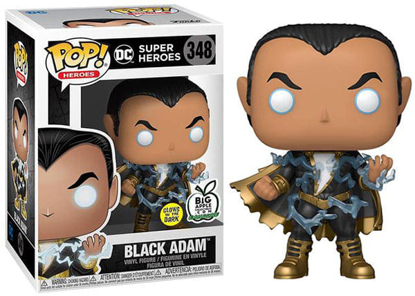 Funko Pop! Black Adam w/ Energy Glow in the Dark 348 - Big Apple Collectibles Exclusive Vinyl Figure in PopShield Protector