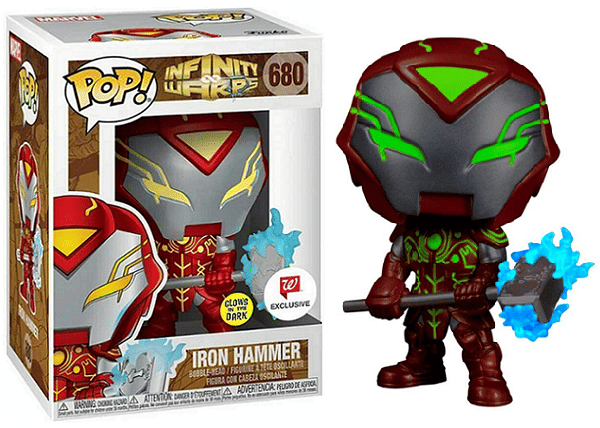 Funko Pop! Iron Hammer Glow in the Dark, Infinity Warps 680 - Walgreens Exclusive Vinyl Figure in PopShield Protector