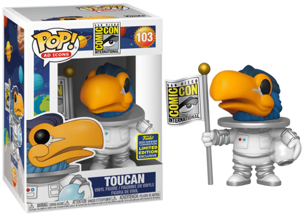 Funko Pop! Toucan Astronaut, White, Ad Icons 103 - 2020 Summer Convention Exclusive Vinyl Figure in PopShield Protector