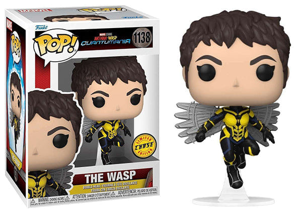 Funko Pop! Wasp No Helmet, Flying, Ant - Man and the Wasp Quantumania 1138 **Chase** Vinyl Figure in PopShield Protector
