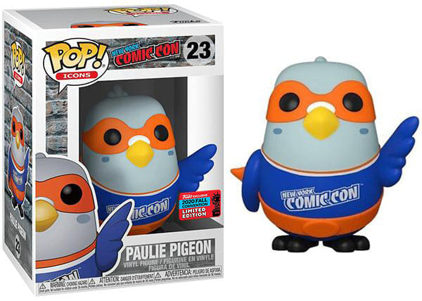 Funko Pop! Paulie Pigeon Blue, New York Comic Con, Icons 23 - 2020 Fall Convention Exclusive Vinyl Figure in PopShield Protector