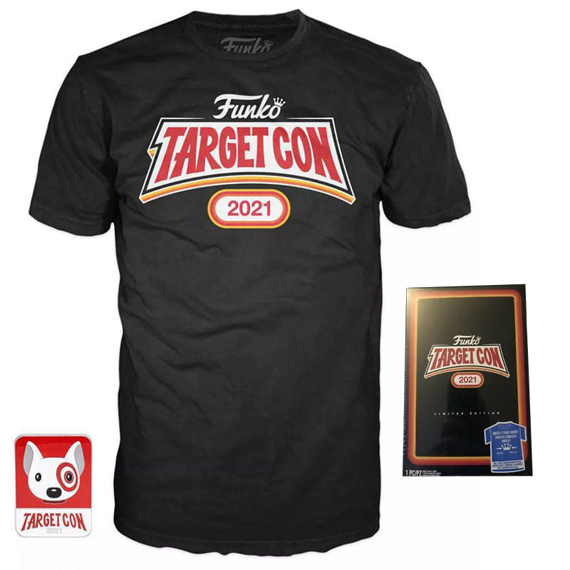 Funko Pop! Target Con 2021 T - Shirt & Bullseye Pin L, Sealed - 2021 Target Con Exclusive Vinyl Figure