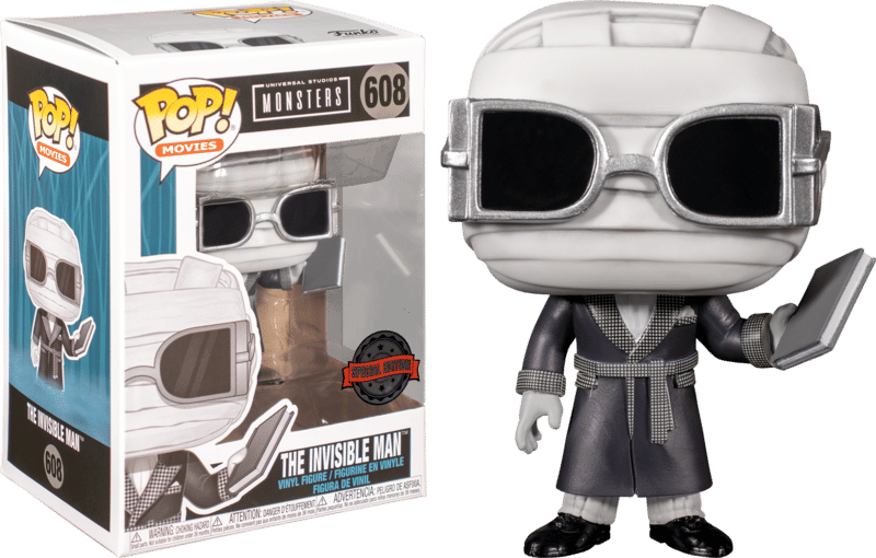 Funko (Box Damage) Funko Pop! Universal Studios Monsters The Invisible Man (Black & White) (Special Edition Sticker) #608