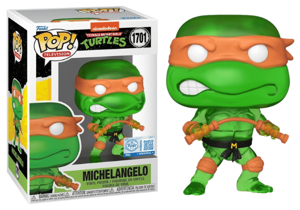 Funko Pop! Michelangelo Translucent Green, Teenage Mutant Ninja Turtles,TV 1701 - Funko Special Edition Exclusive Vinyl Figure in PopShield Protector