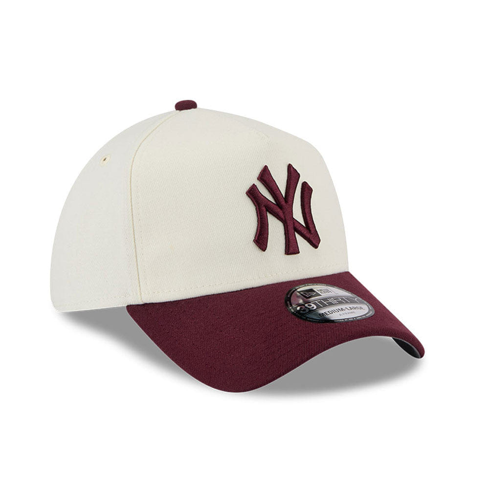 New Era N.Y Yankees 39Thirty A - Frame Stretch - Fit Cap (Cream/Burgundy)