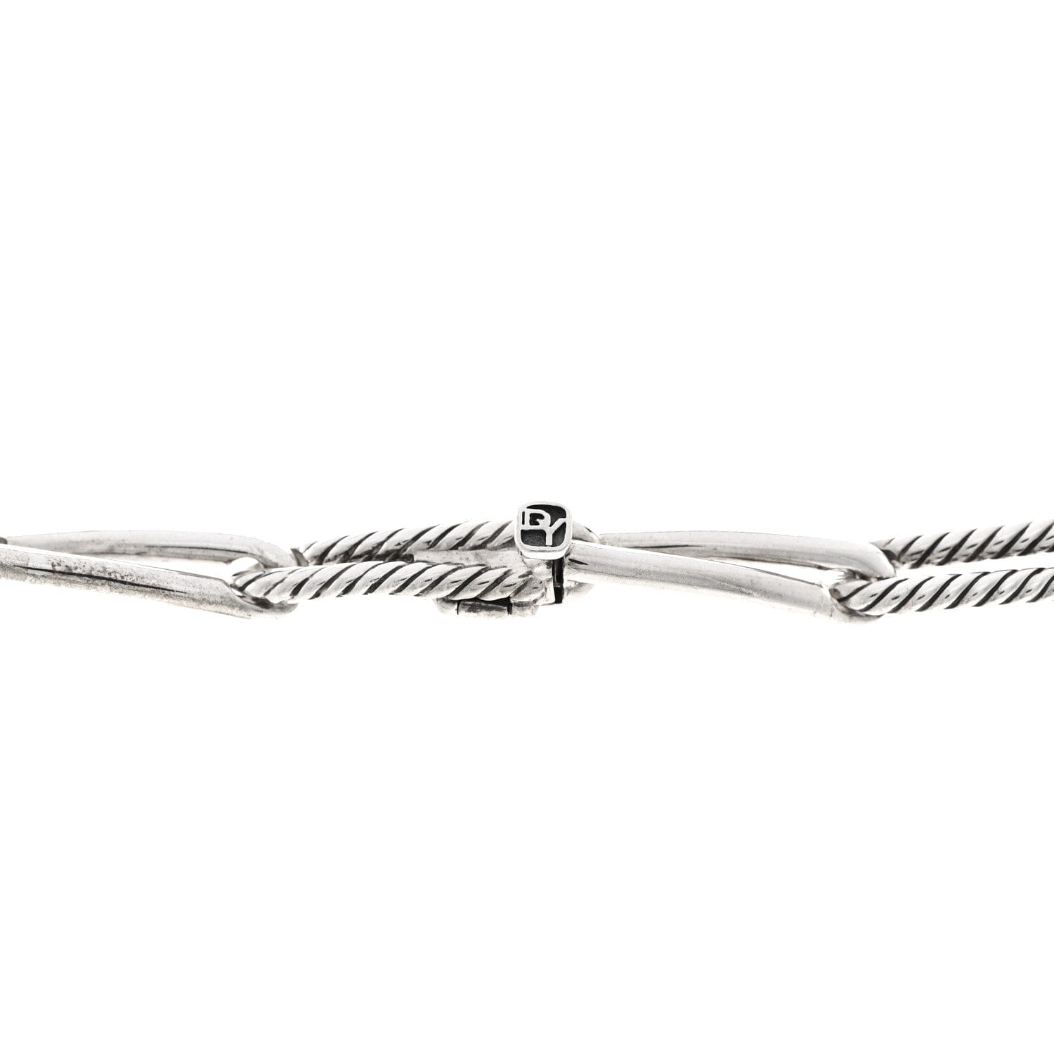 David Yurman Sterling Silver Diamond Wellesley Chain Link Necklace