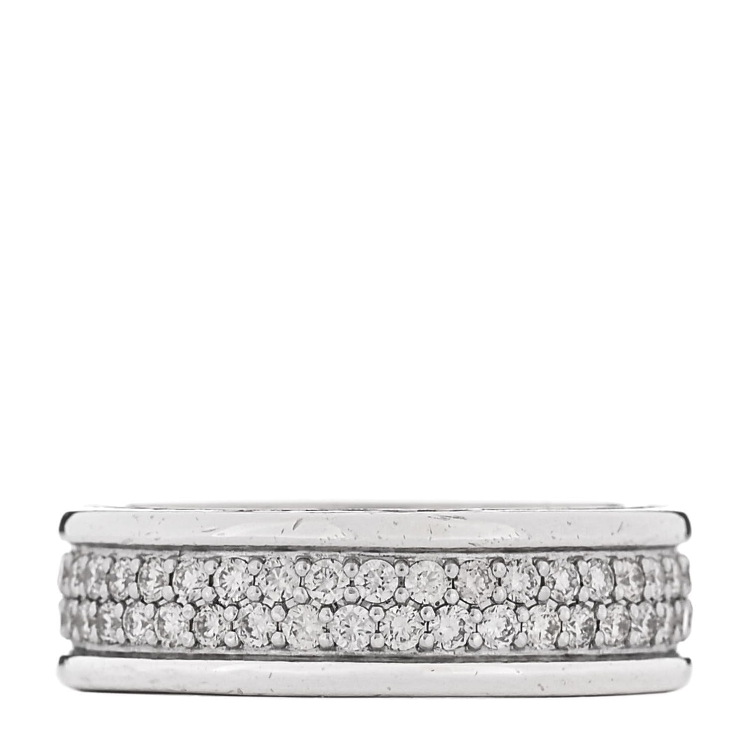 David Yurman Sterling Silver Diamond Streamline Two - Row Band Ring 57 8