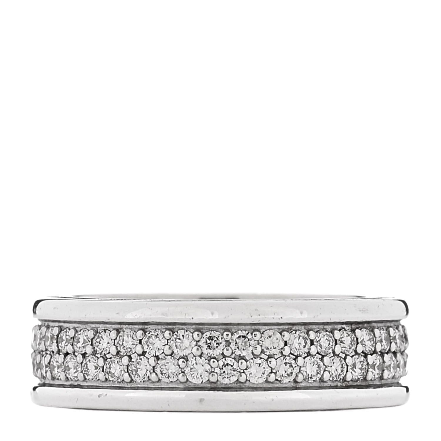 David Yurman Sterling Silver Diamond Streamline Two - Row Band Ring 57 8