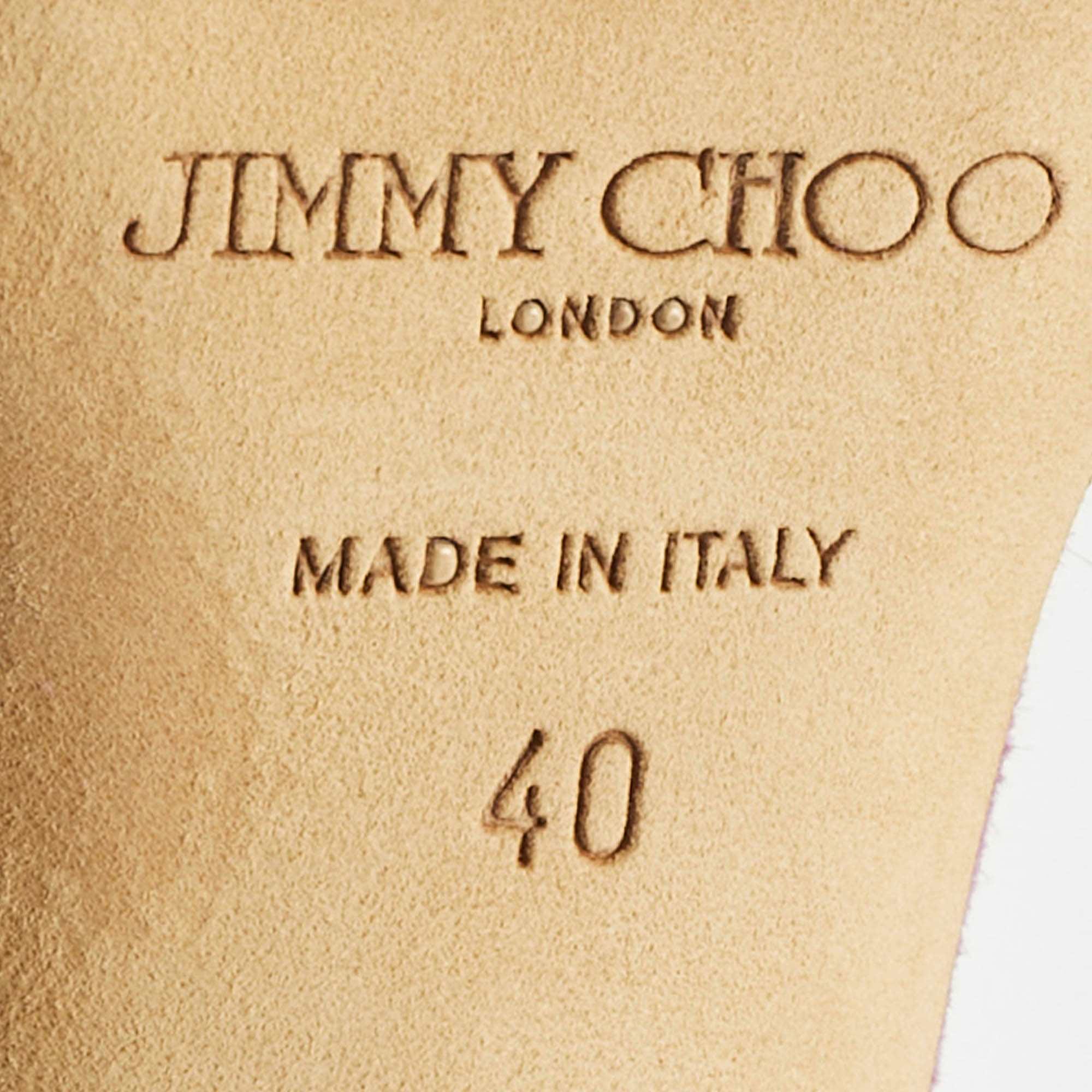 Jimmy Choo Purple Suede Accents Ankle Strap Sandals