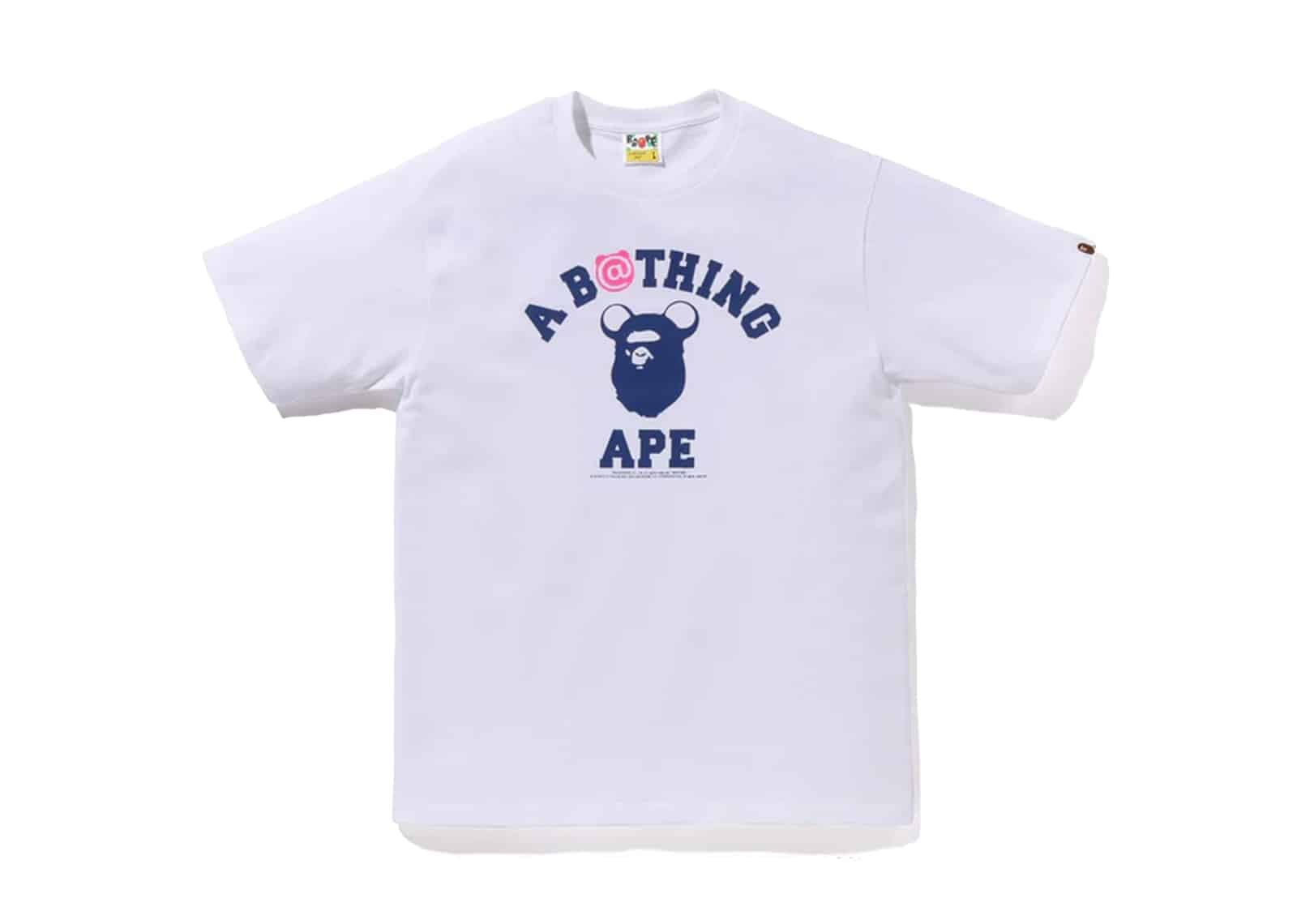 BAPE x Medicom Toy Be@R College T-Shirt White