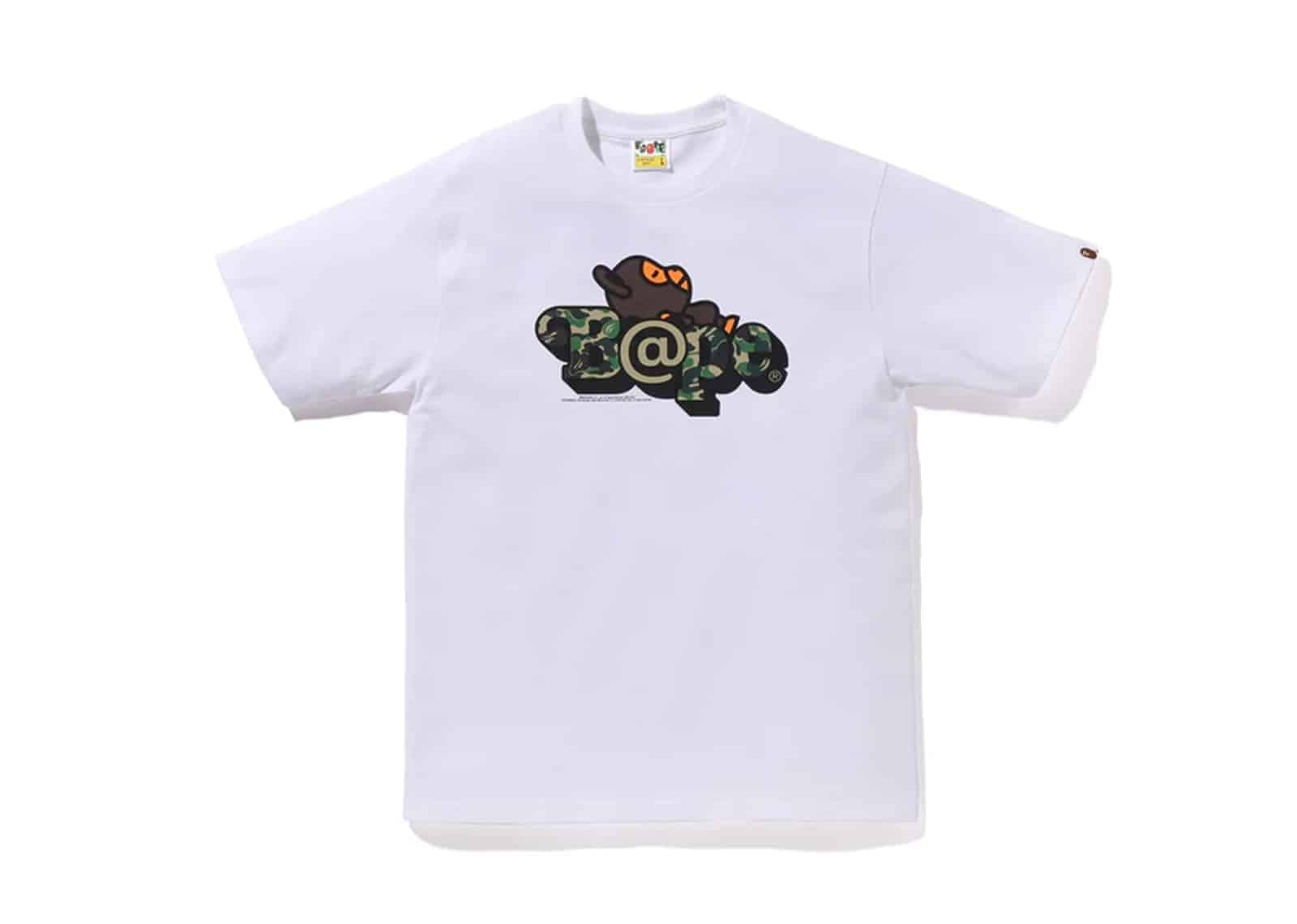 BAPE x Medicom Toy ABC Camo Be@R Milo T-Shirt White