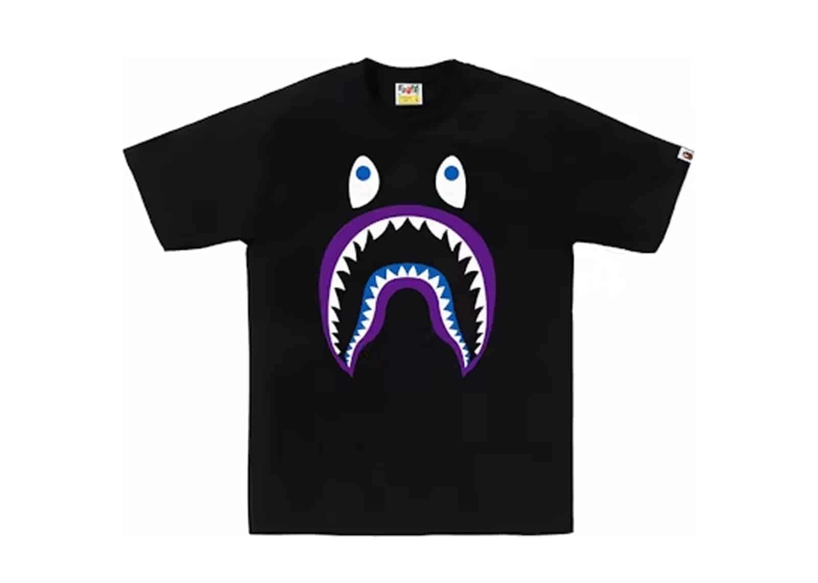Bape Colors Shark PONR T-Shirt Black Purple