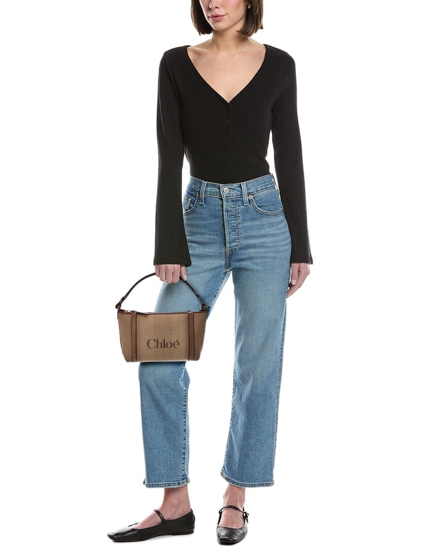 Chloé Carry Canvas & Leather Shoulder Bag