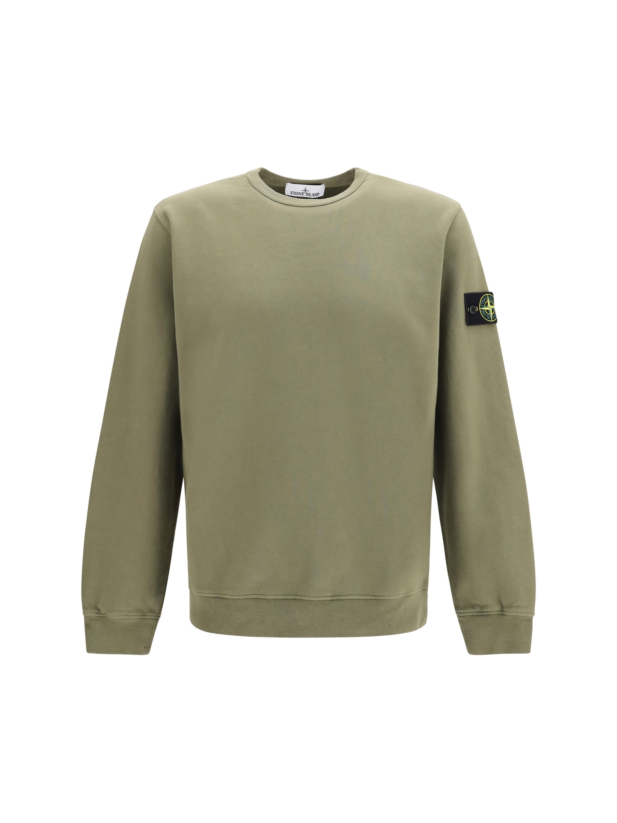 Stone Island Crewneck Cotton Sweatshirt — Green
