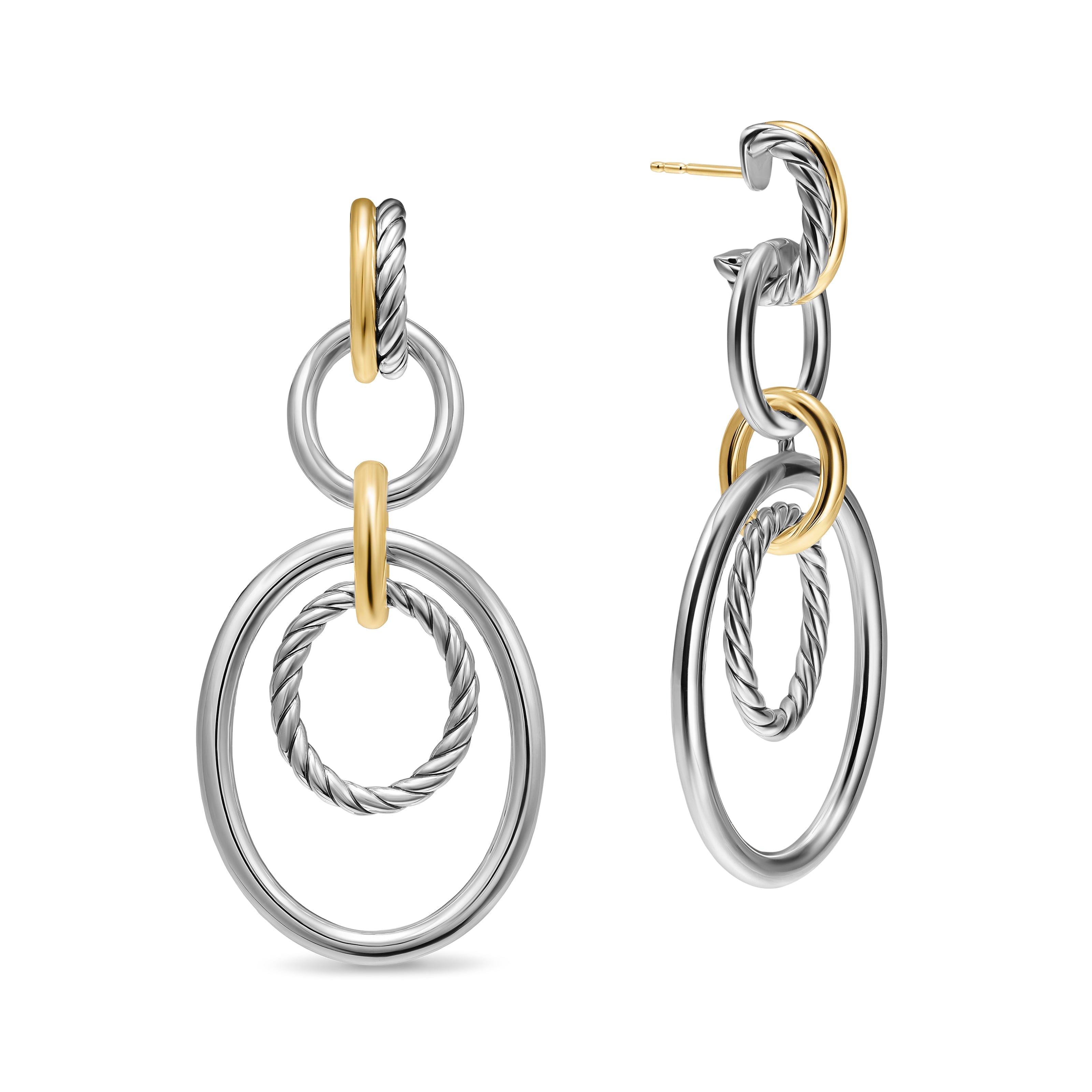 David Yurman Mercer Collection Earring in Sterling Silver and 18k Gold