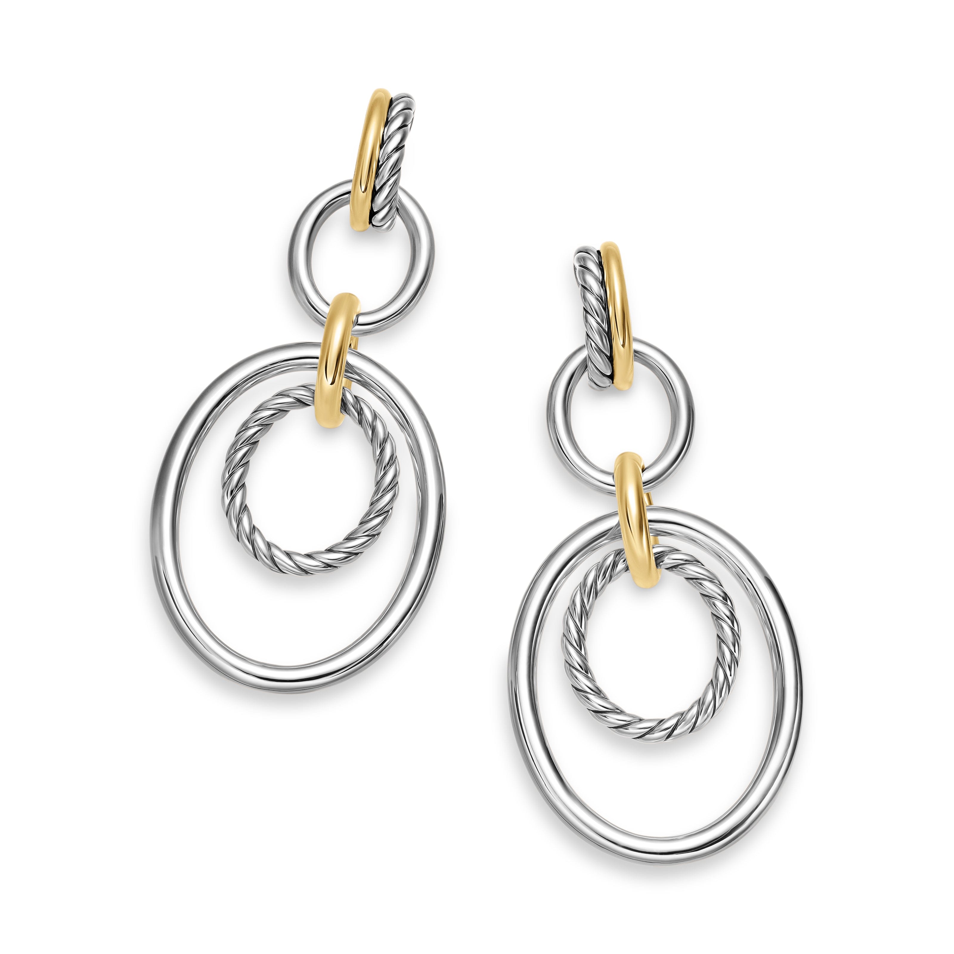 David Yurman Mercer Collection Earring in Sterling Silver and 18k Gold