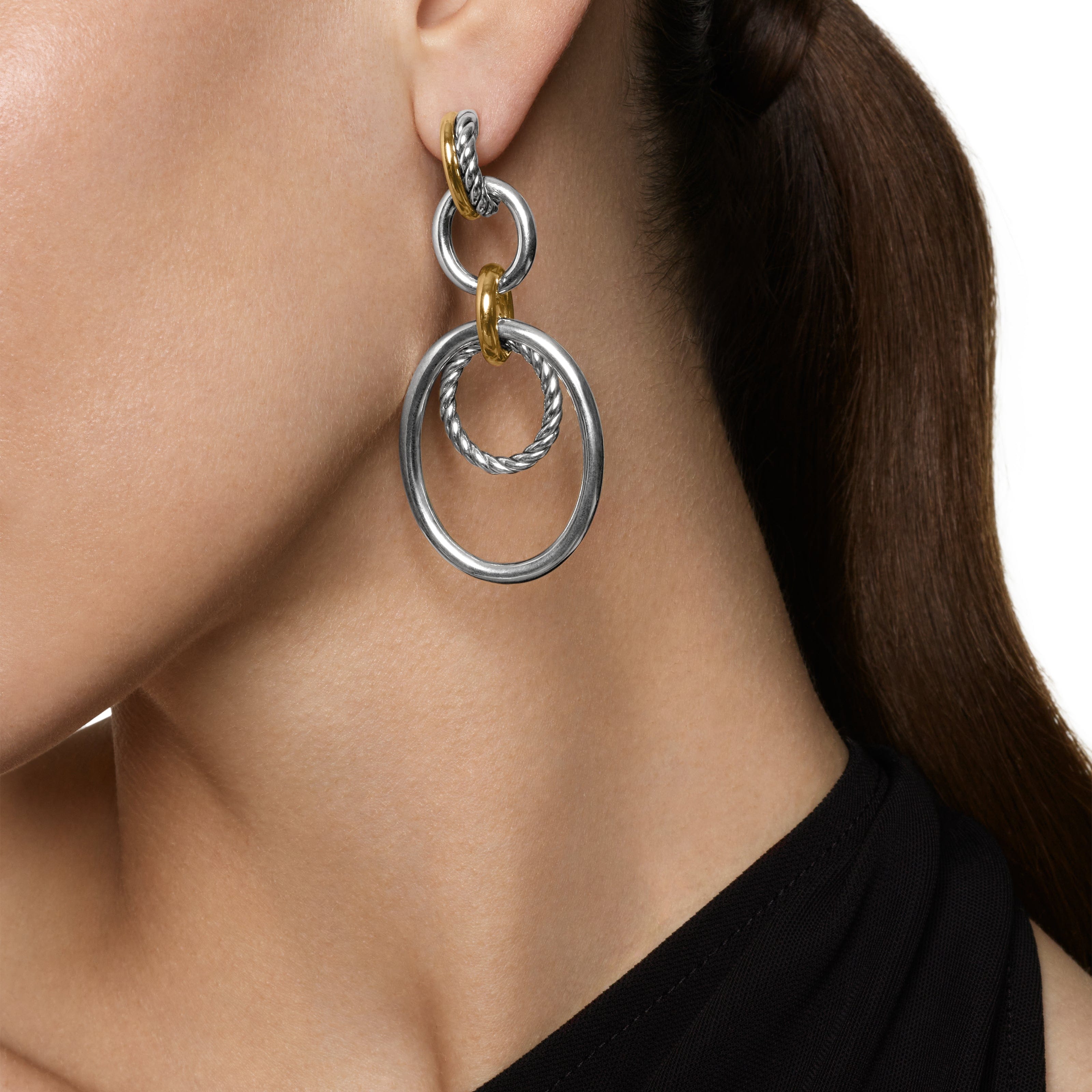 David Yurman Mercer Collection Earring in Sterling Silver and 18k Gold