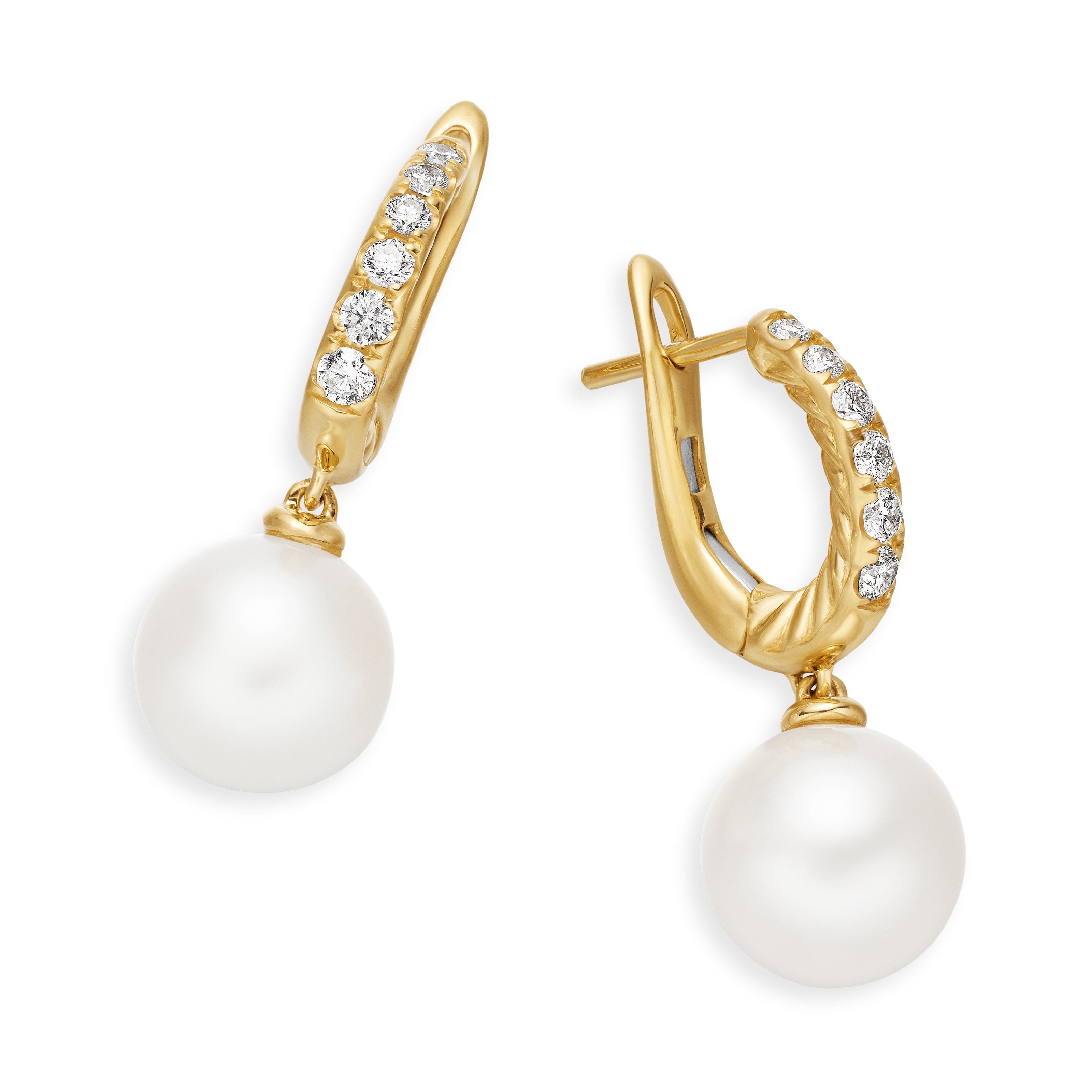 David Yurman Pearl Collection Earring in 18K Yellow Gold