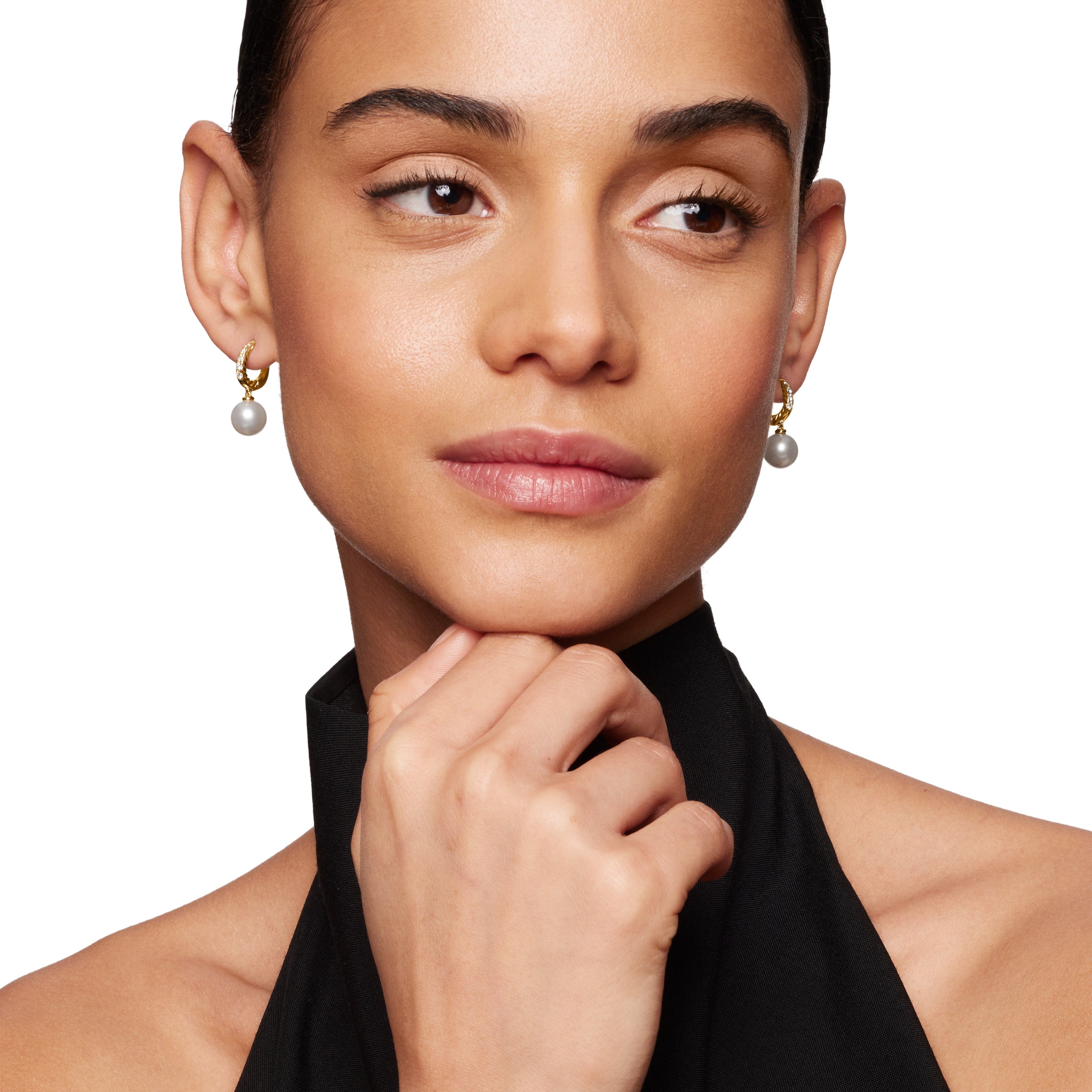 David Yurman Pearl Collection Earring in 18K Yellow Gold