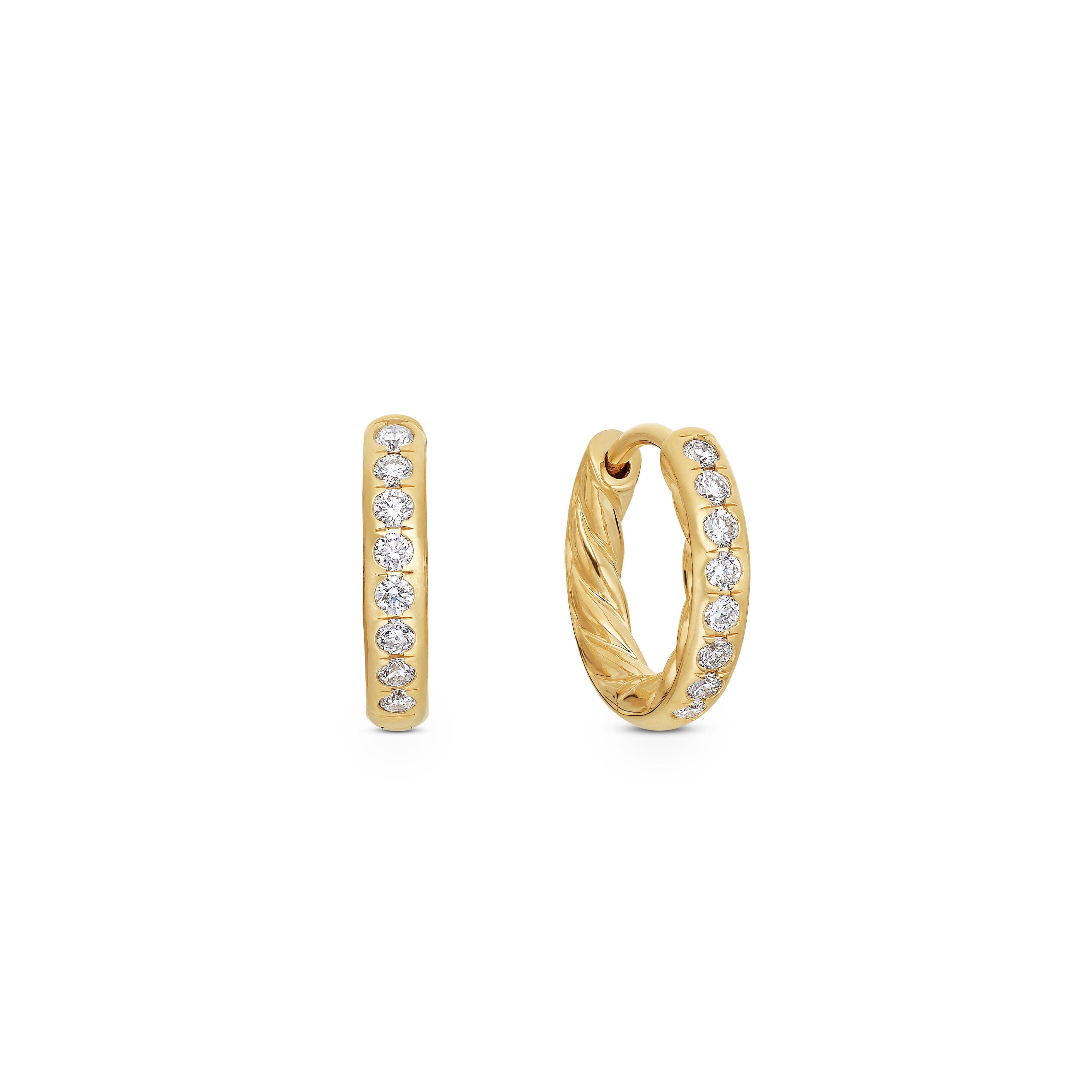 David Yurman Petite Pavé Collection Earring in 18K Yellow Gold