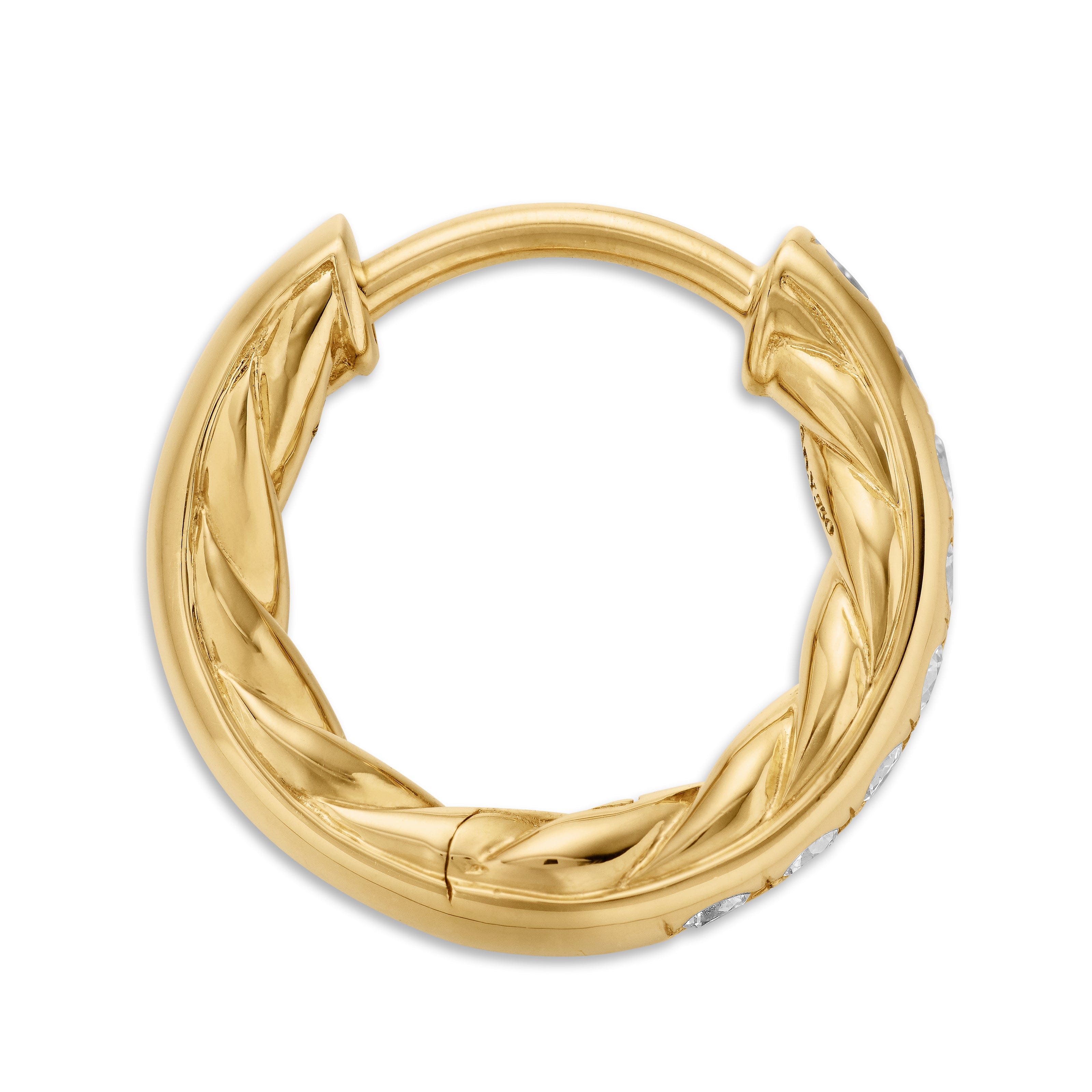 David Yurman Petite Pavé Collection Earring in 18K Yellow Gold