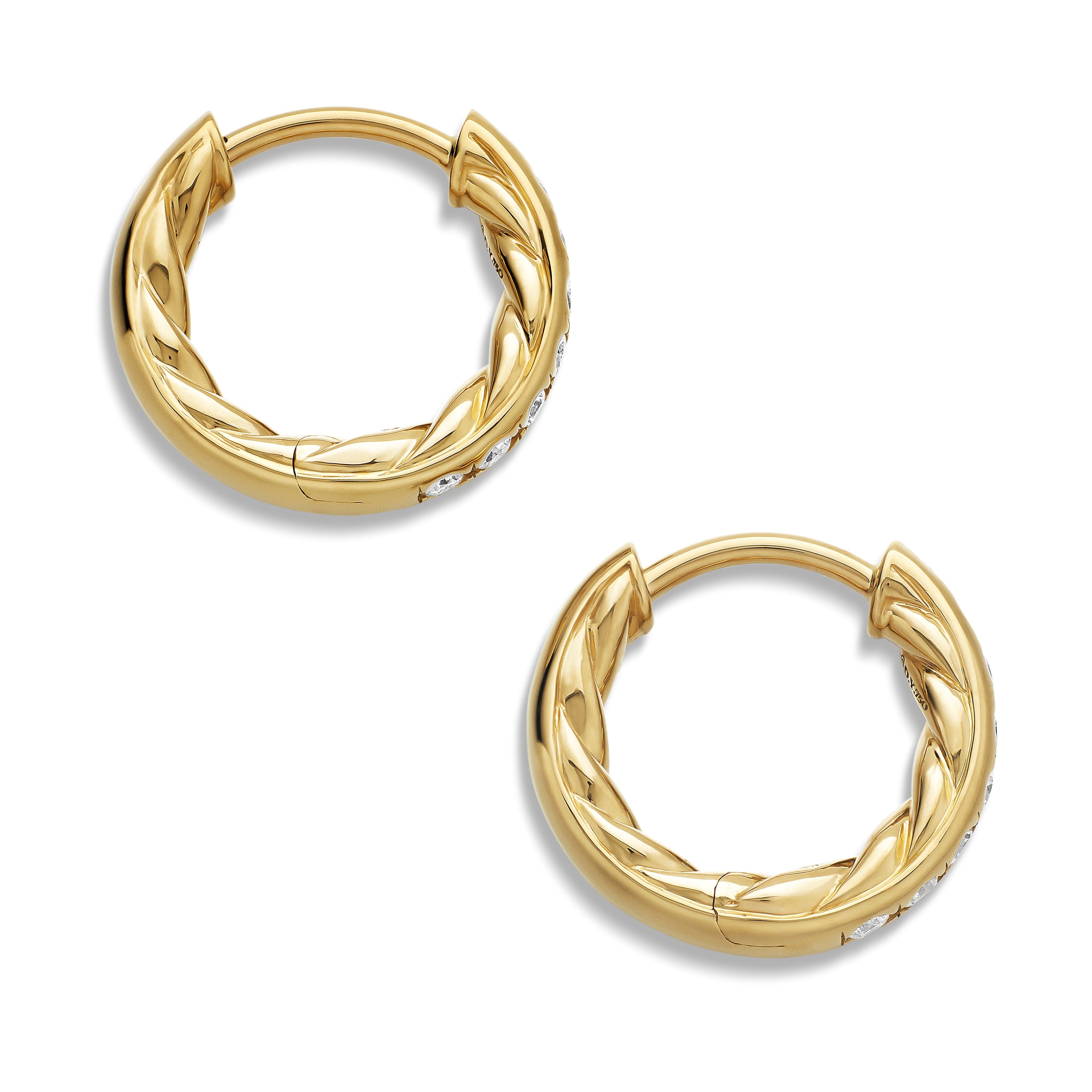 David Yurman Petite Pavé Collection Earring in 18K Yellow Gold