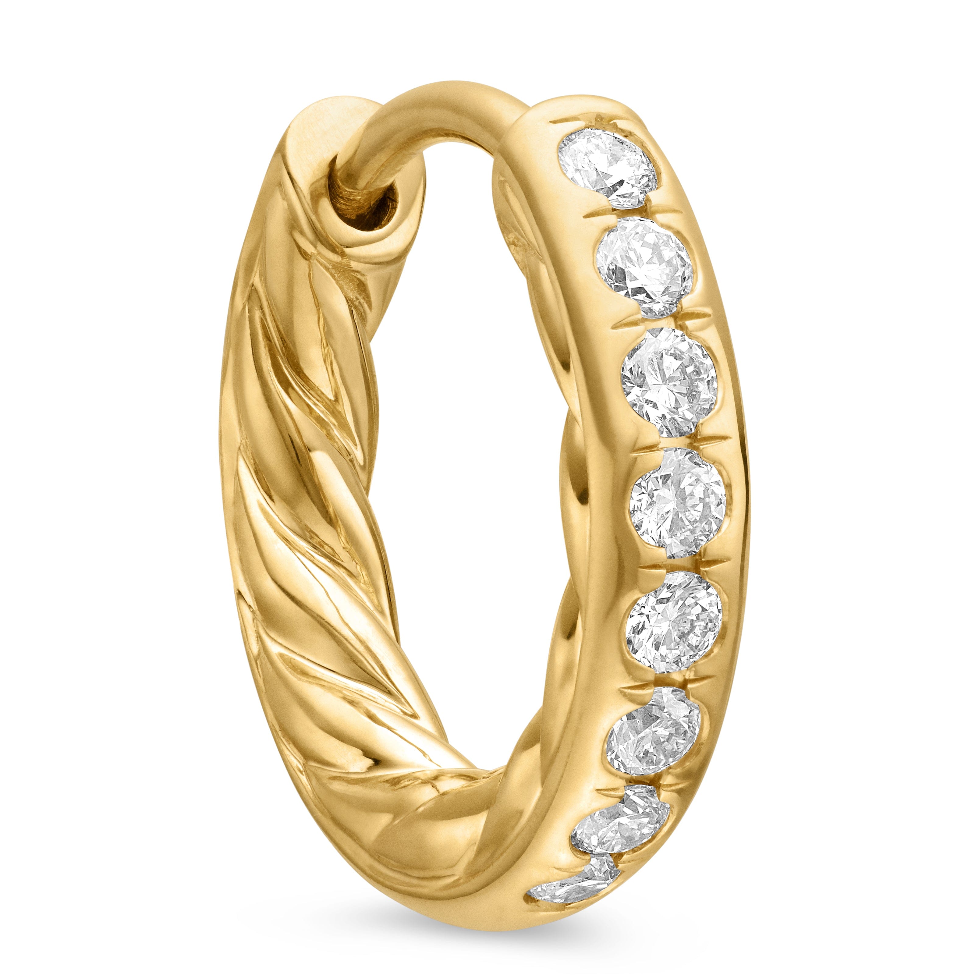 David Yurman Petite Pavé Collection Earring in 18K Yellow Gold