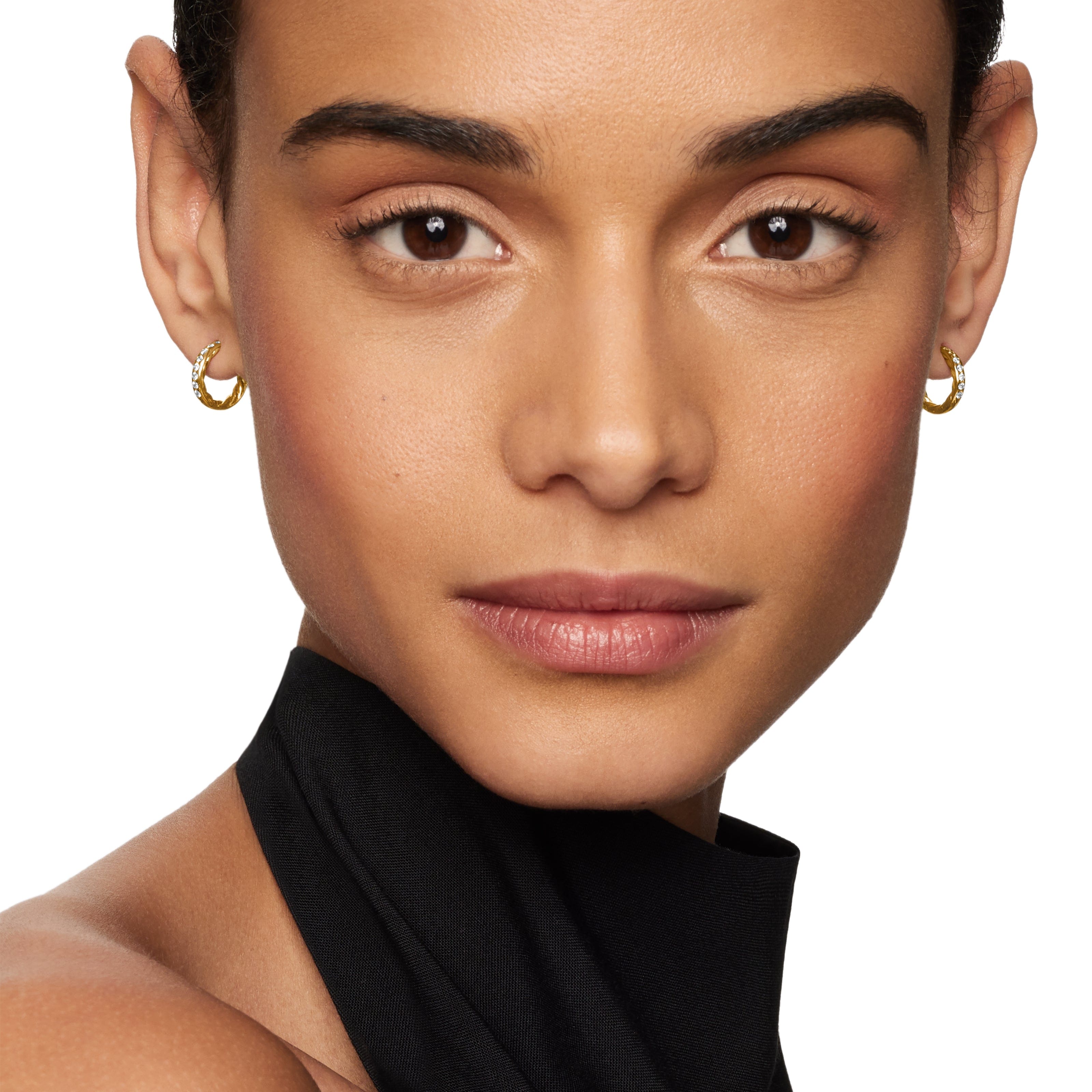 David Yurman Petite Pavé Collection Earring in 18K Yellow Gold
