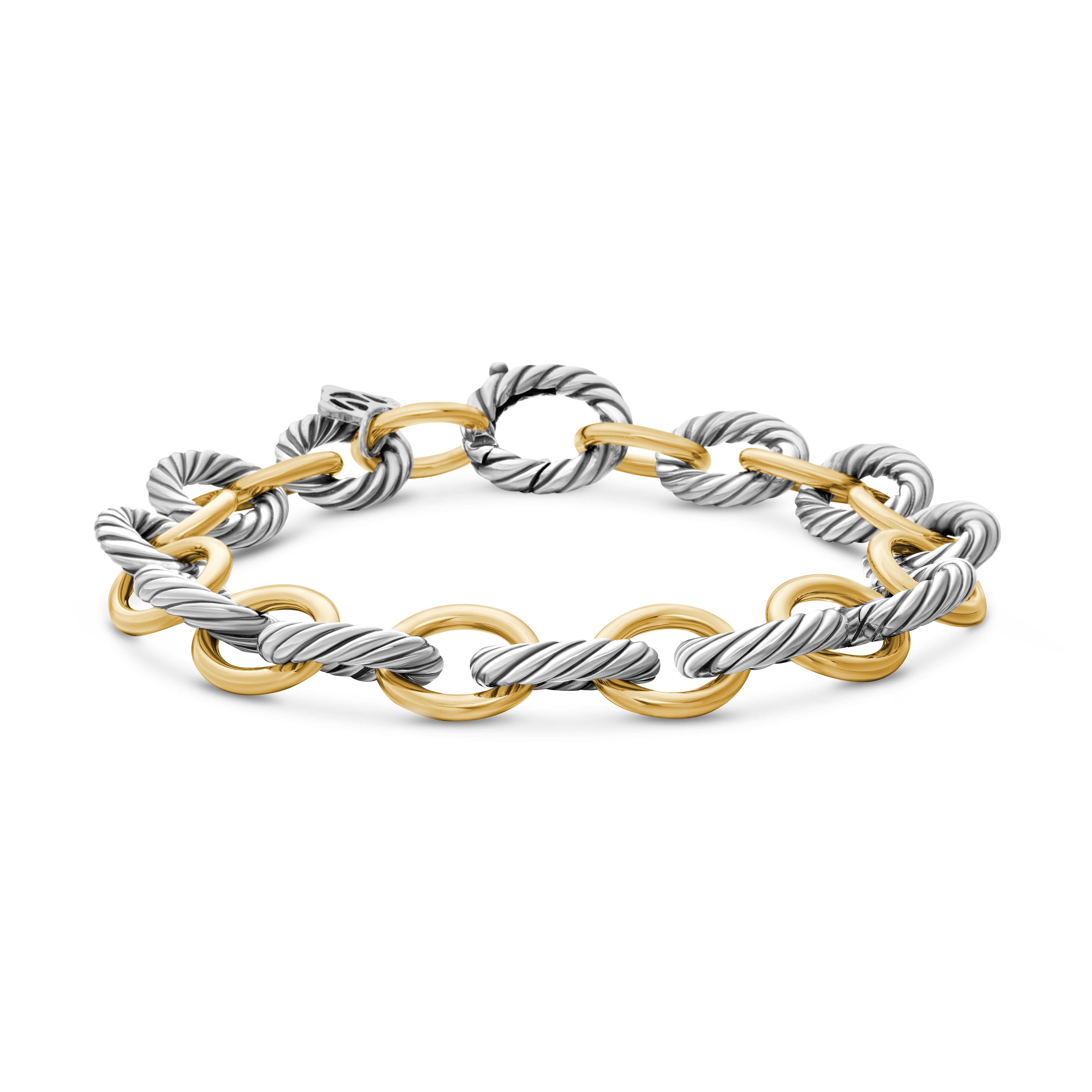 David Yurman Chain Collection Bracelet in Sterling Silver and 18k Gold