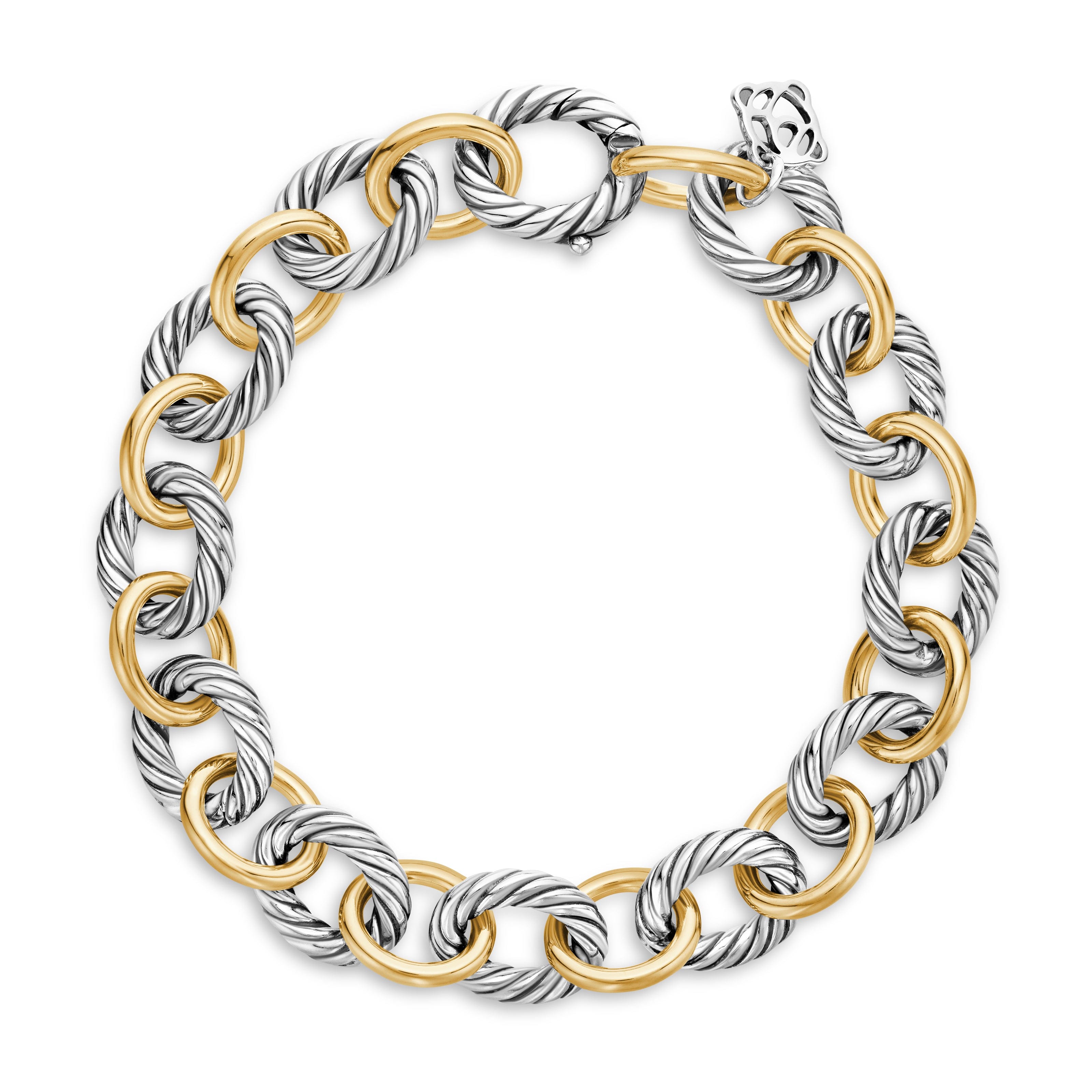 David Yurman Chain Collection Bracelet in Sterling Silver and 18k Gold