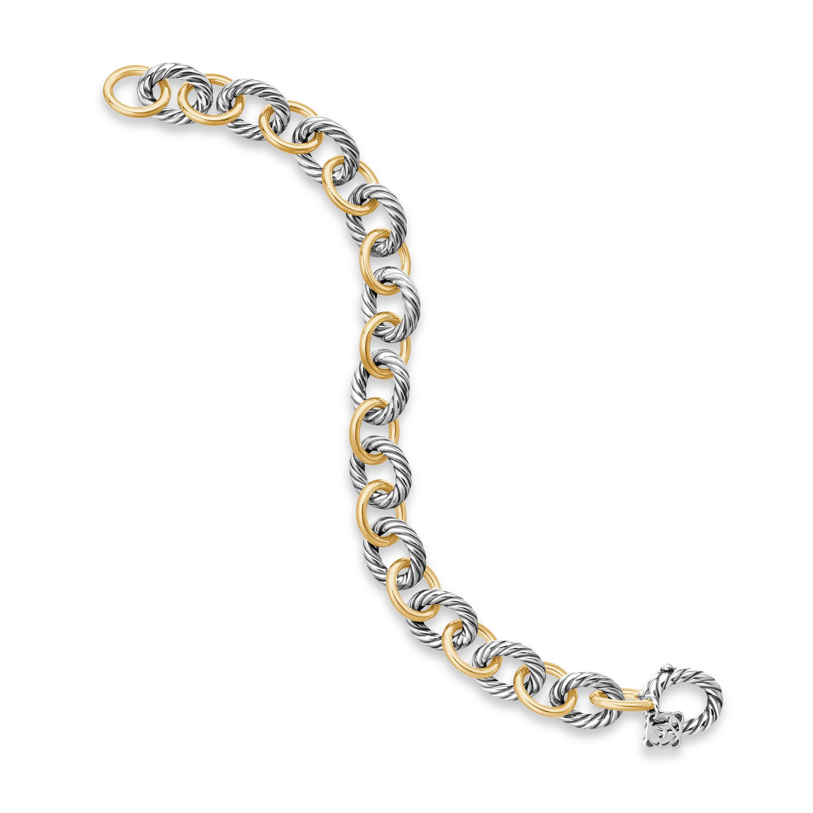 David Yurman Chain Collection Bracelet in Sterling Silver and 18k Gold