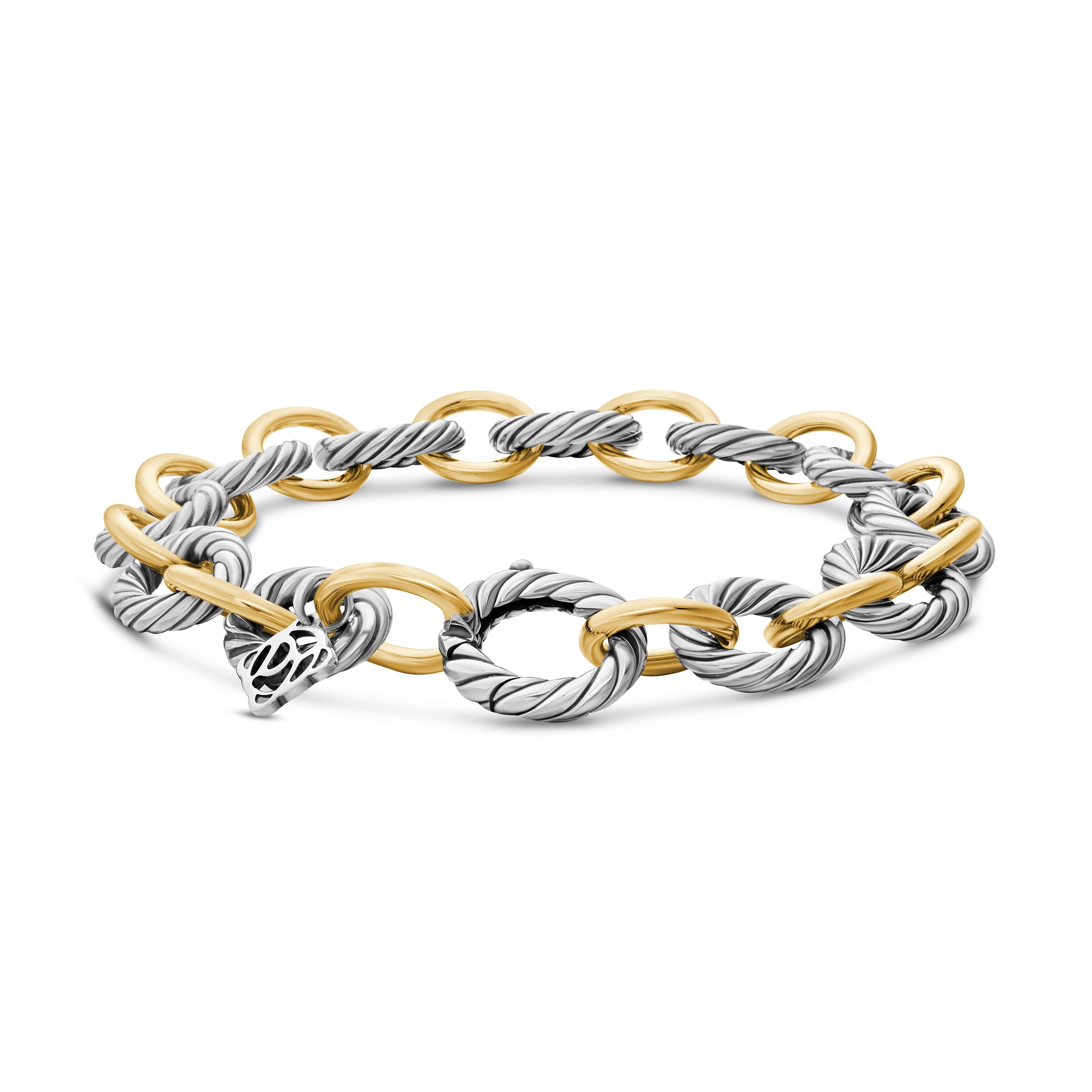 David Yurman Chain Collection Bracelet in Sterling Silver and 18k Gold