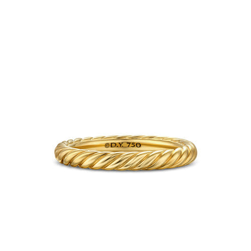 David Yurman Cable Band Ring in 18K Yellow Gold, 2.8 mm, Size 7