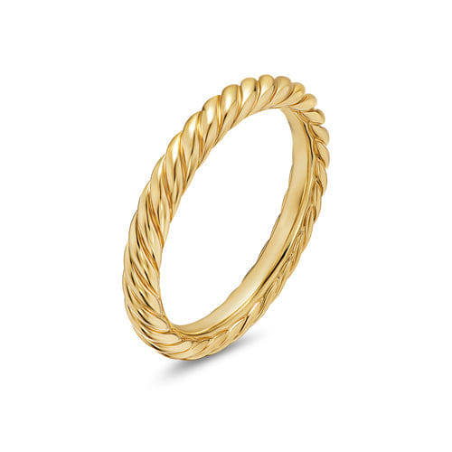David Yurman Cable Band Ring in 18K Yellow Gold, 2.8 mm, Size 7