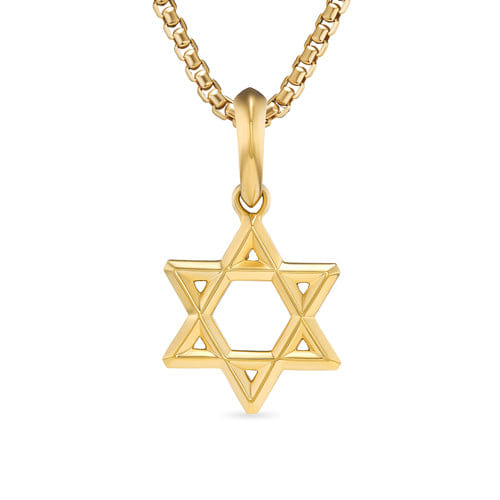 David Yurman Star of David Pendant in 18K Yellow Gold, 19 mm