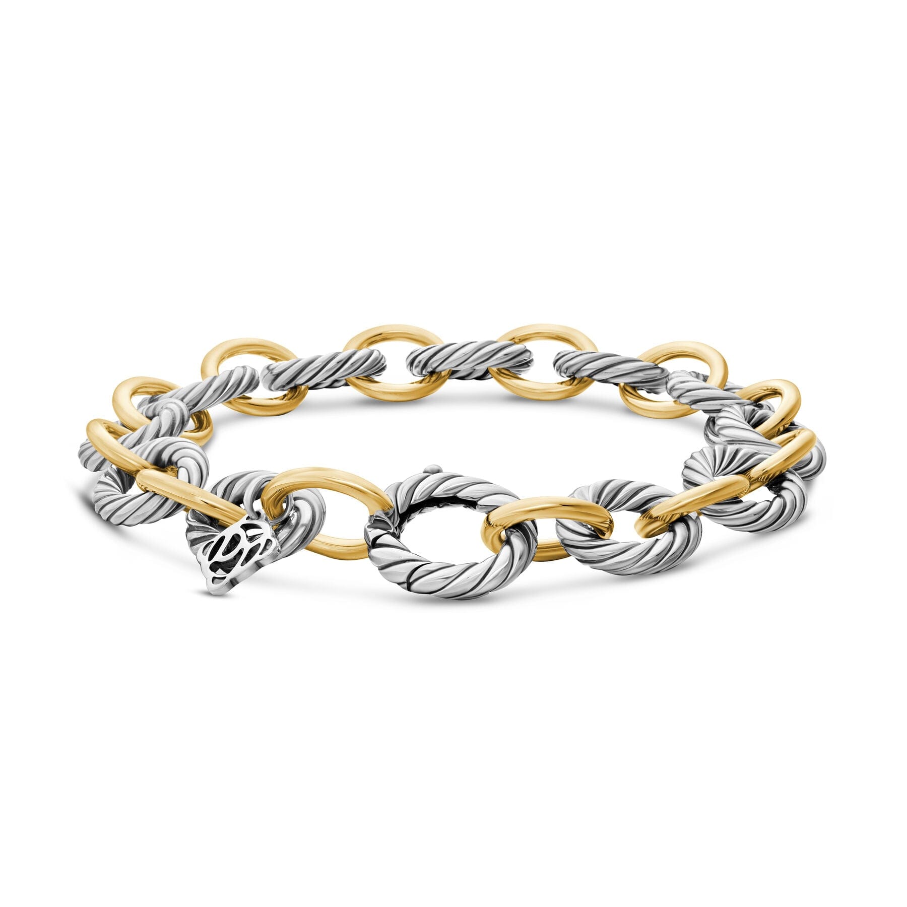David Yurman The Chain Collection Bracelet in Silver and 18 - Karat Yellow Gold