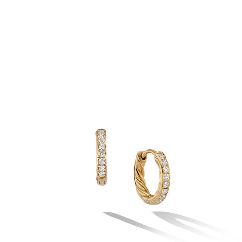 David Yurman The Petite Pavé Collection Earring in 18 - Karat Yellow Gold