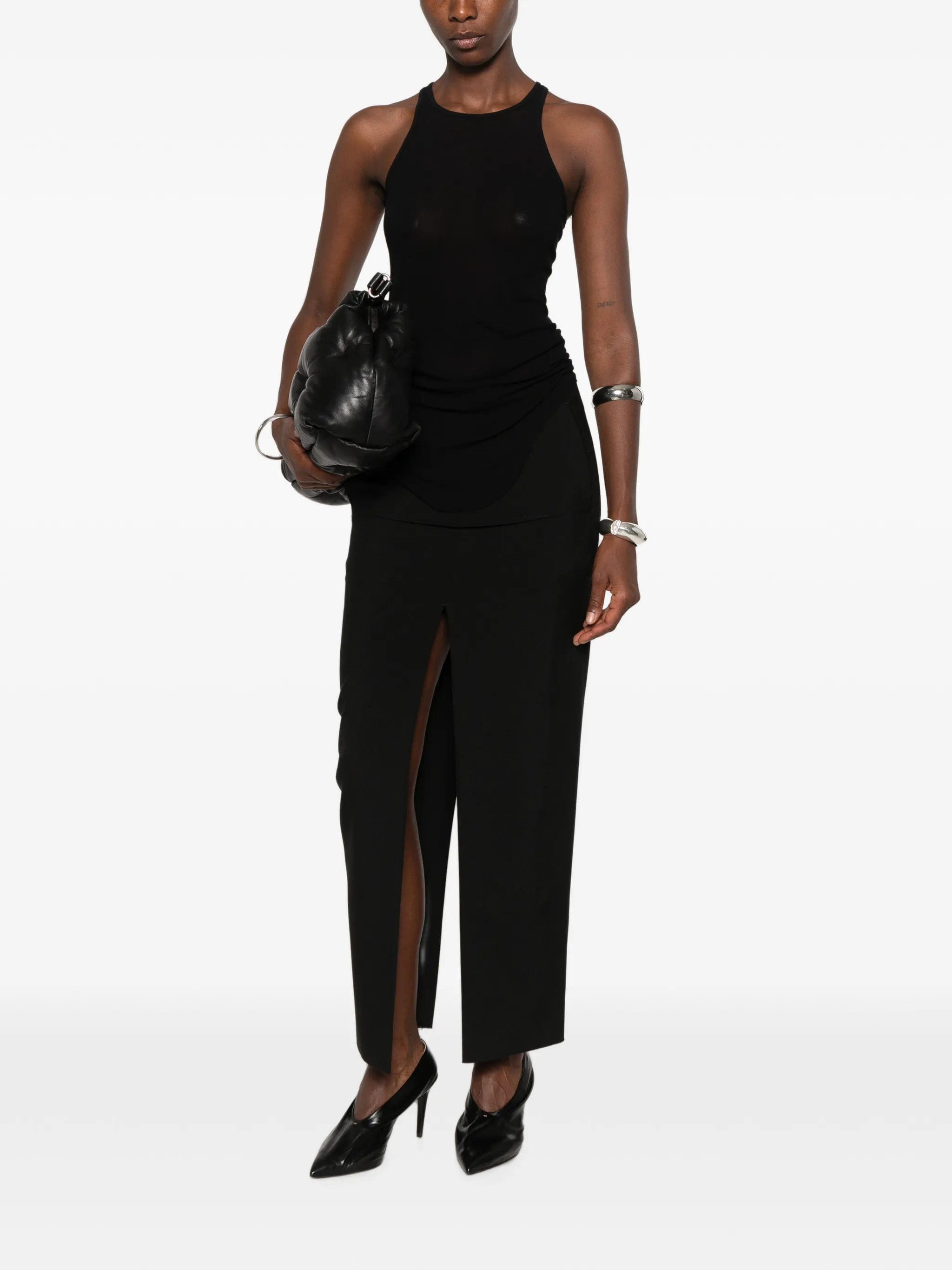 Rick Owens ribbed curved - hem tank top