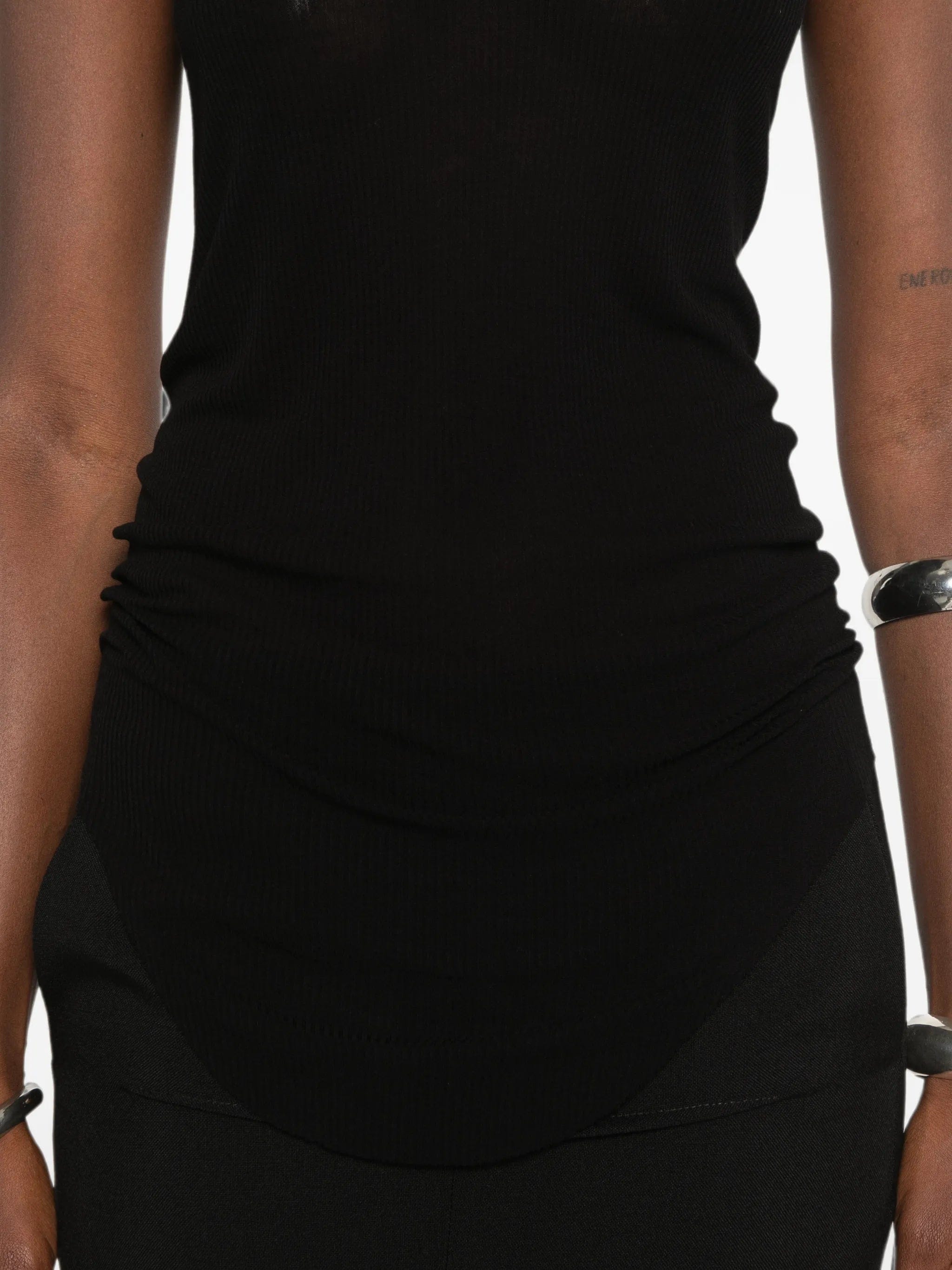 Rick Owens ribbed curved - hem tank top