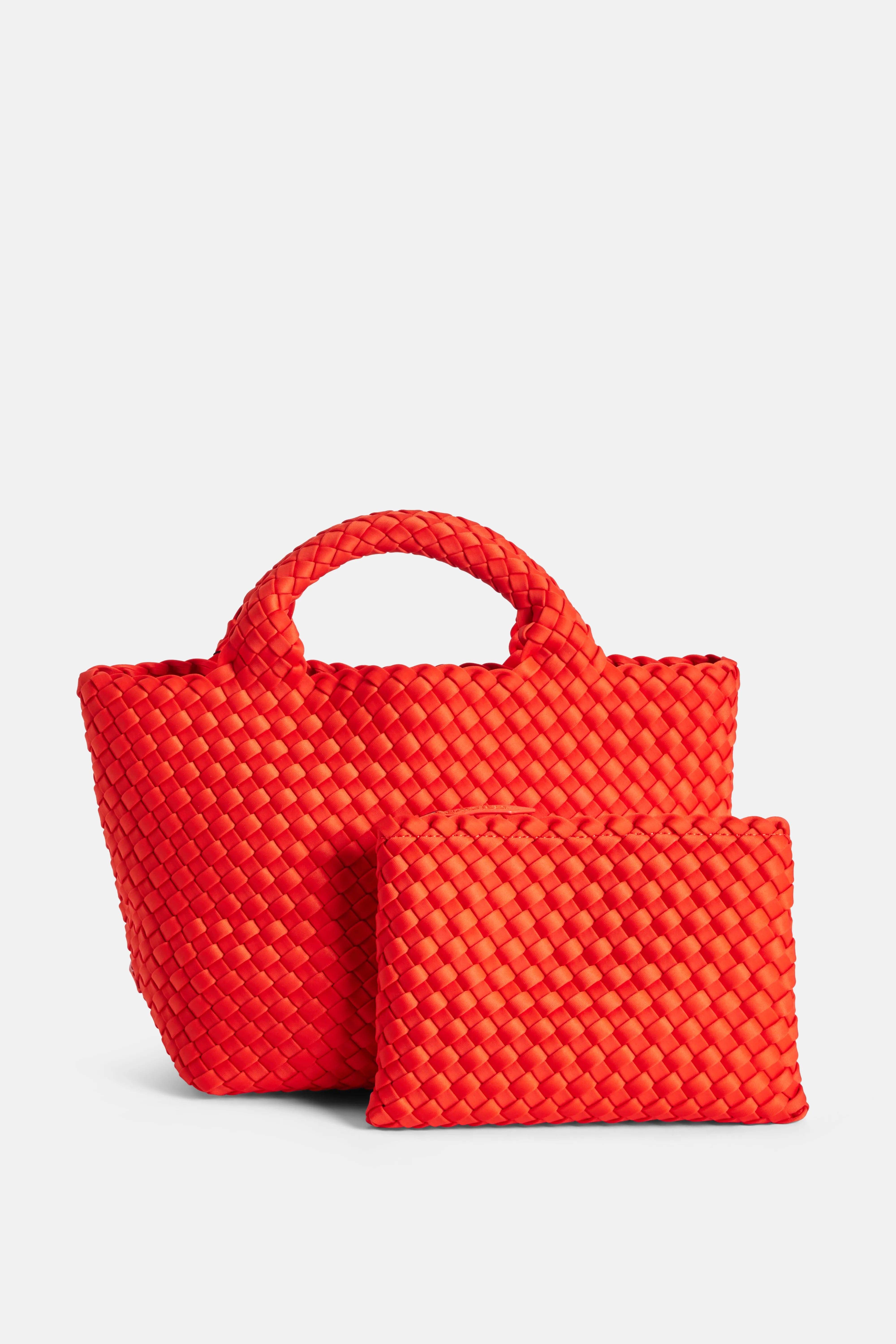 Naghedi St Barths Small Tote Bag with Crossbody Strap in Red