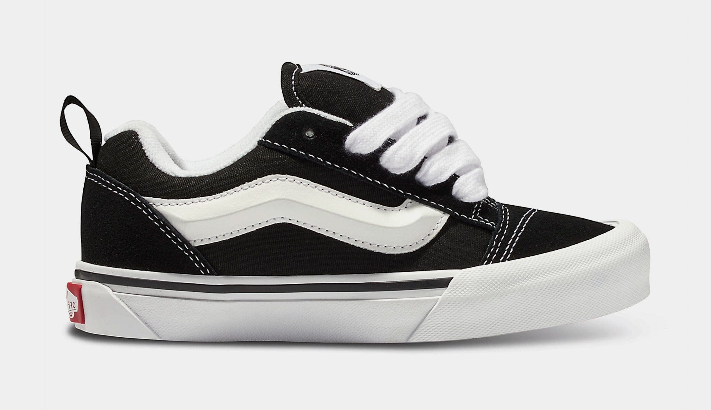 Vans Knu Skool Grade School Skate Shoes (Black/White)