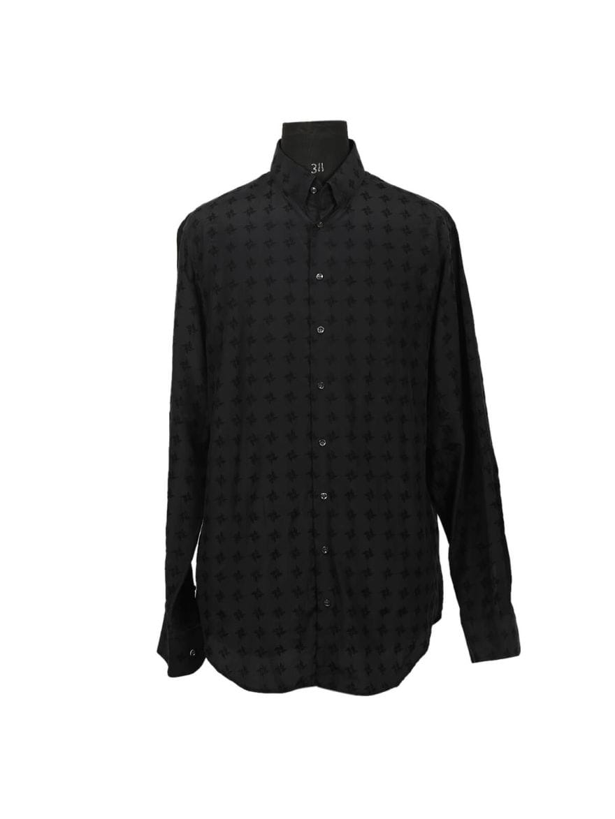 Giorgio Armani Black Cotton Men's Shirt/Size - 42