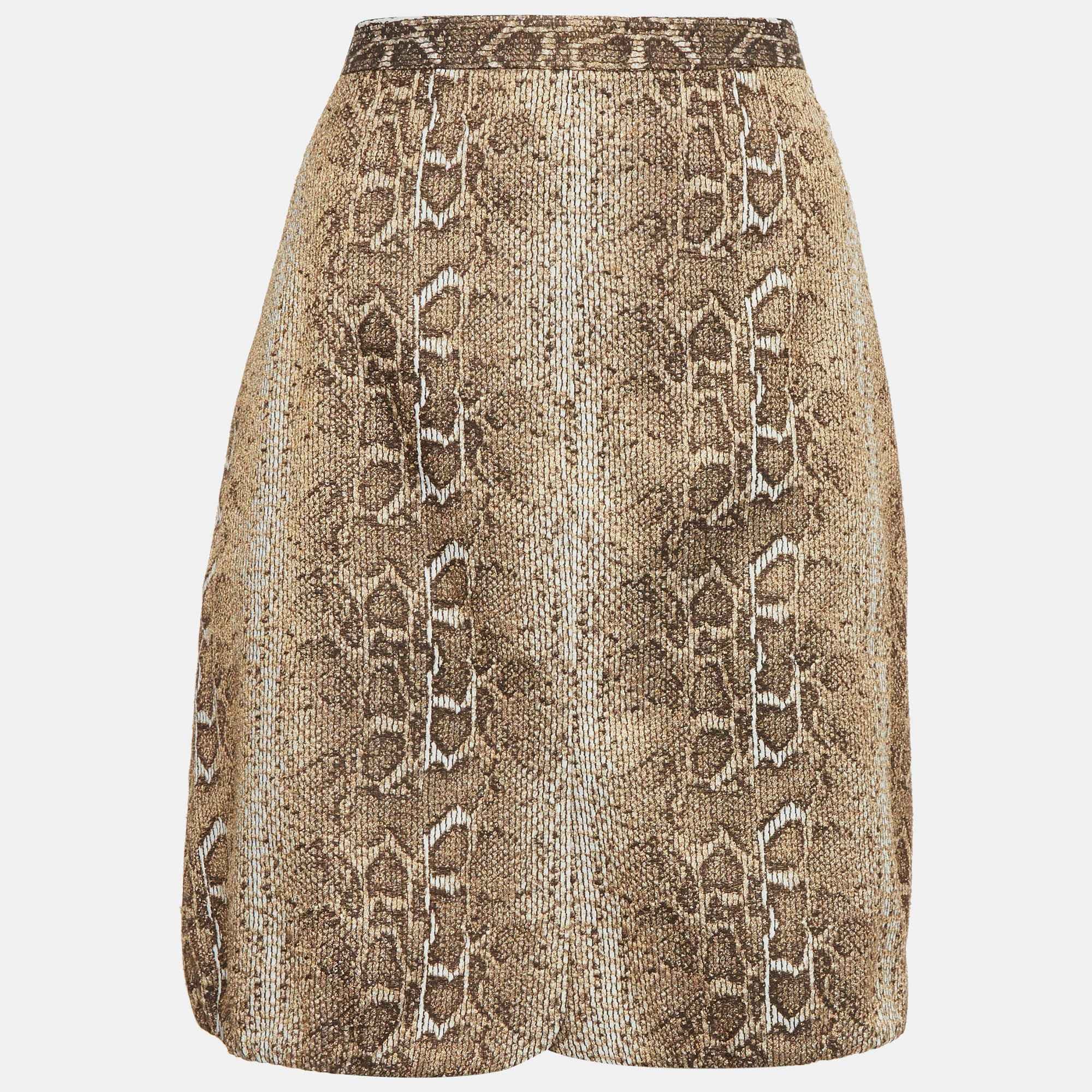 Giorgio Armani Beige Jacquard Short Skirt