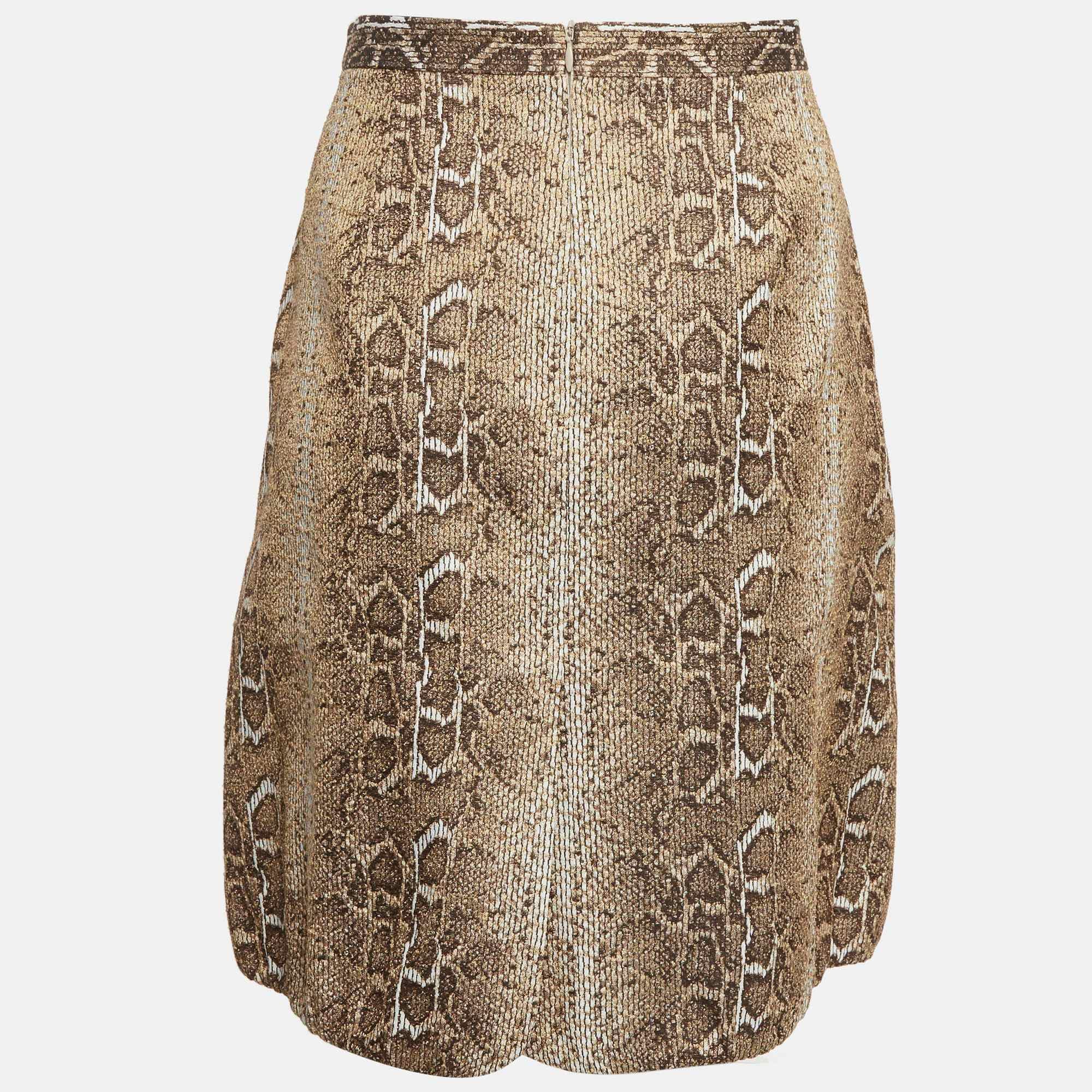 Giorgio Armani Beige Jacquard Short Skirt