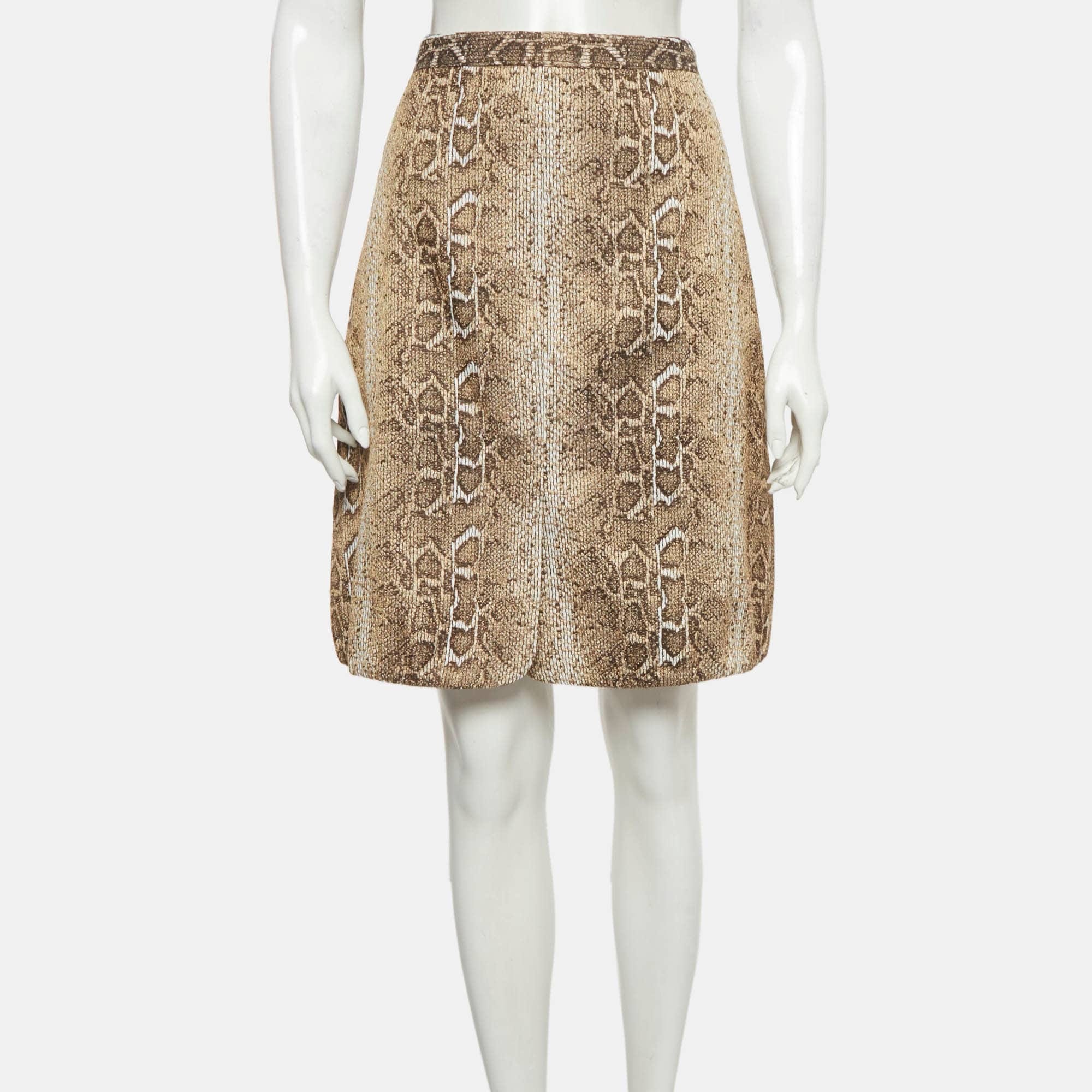 Giorgio Armani Beige Jacquard Short Skirt