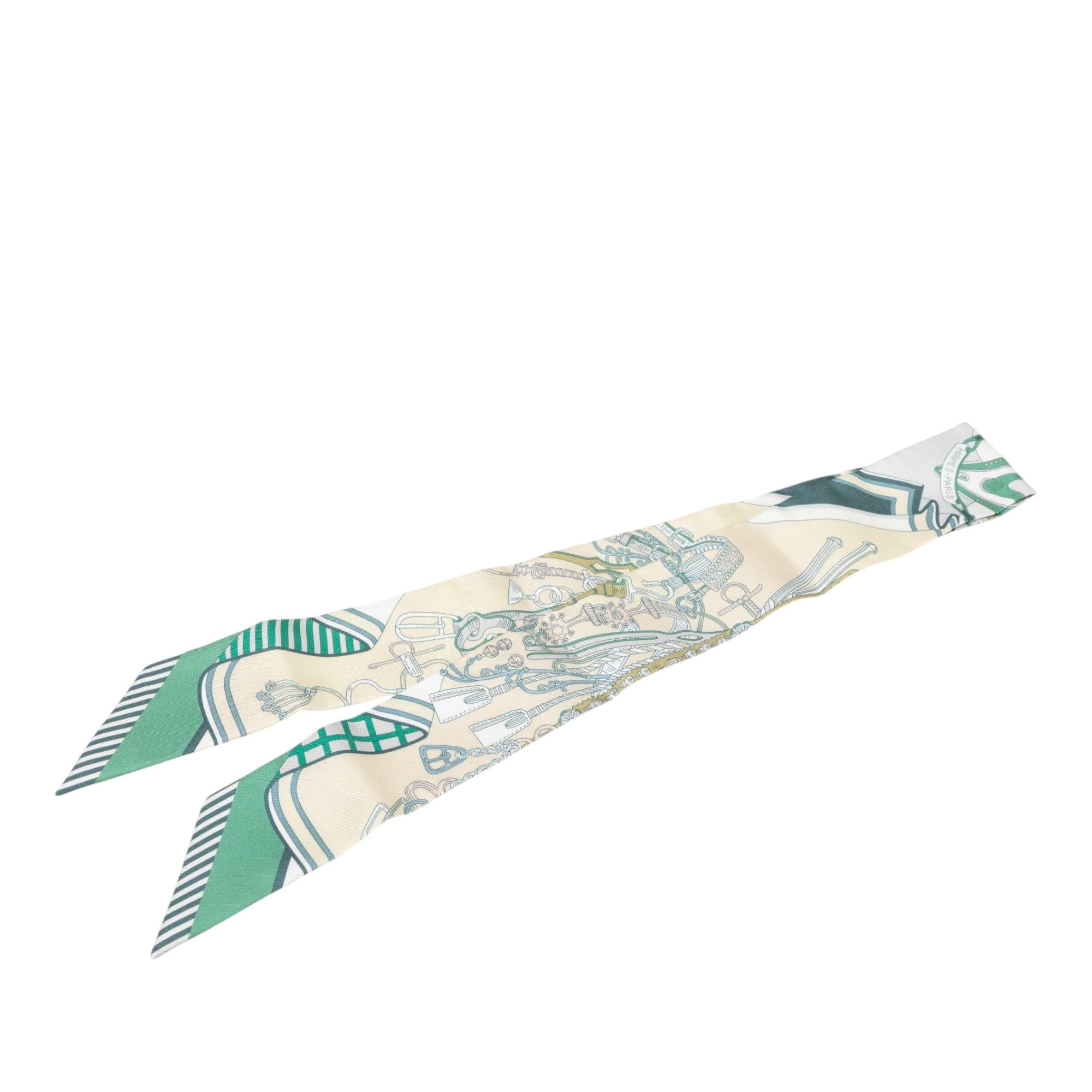 Hermès Bouquets Sellier Silk Twilly Scarf