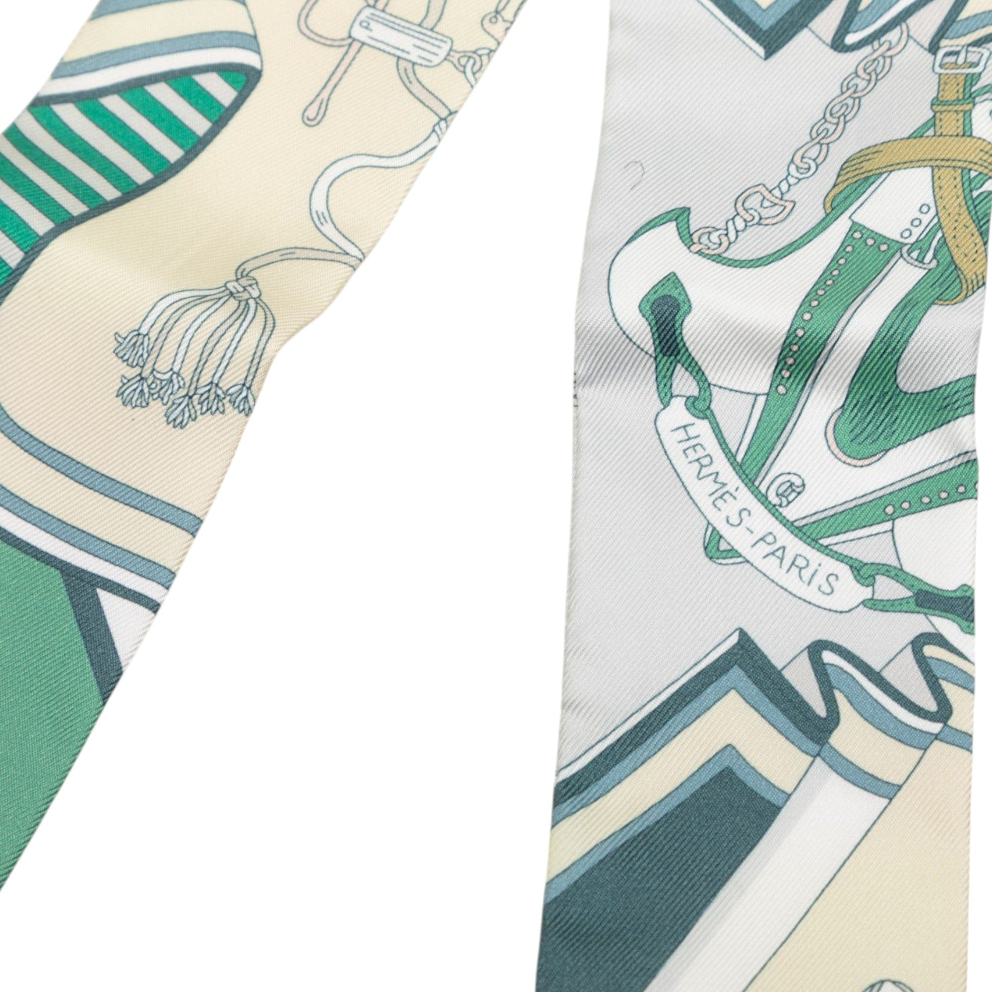 Hermès Bouquets Sellier Silk Twilly Scarf